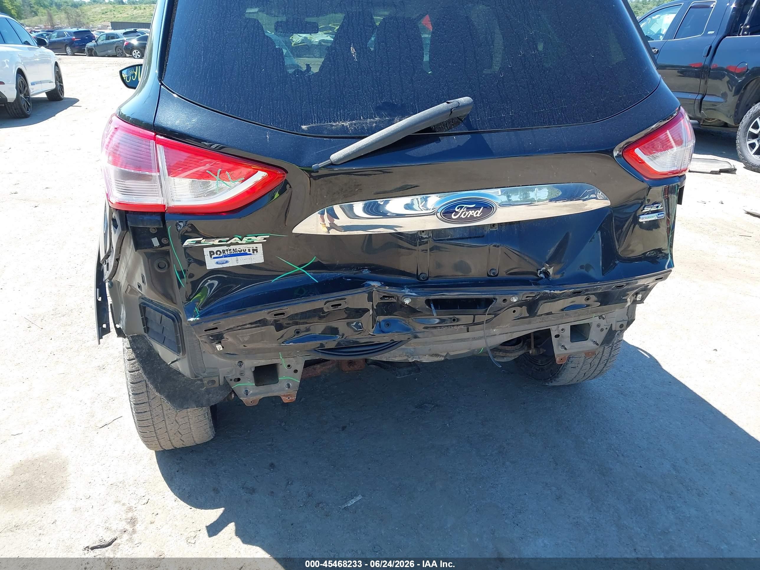 2013 Ford Escape Sel Черный vin: 1FMCU9HX7DUC18860