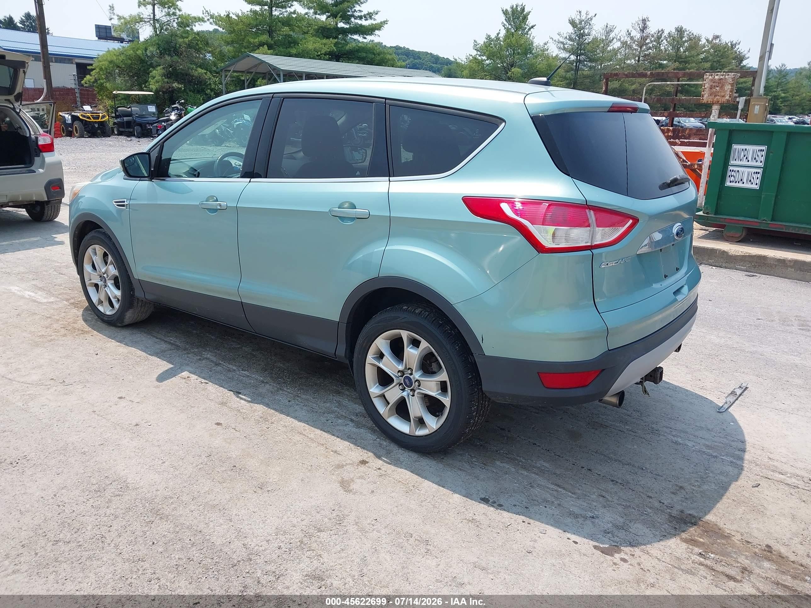 2013 Ford Escape Sel Teal vin: 1FMCU9HX9DUC48698