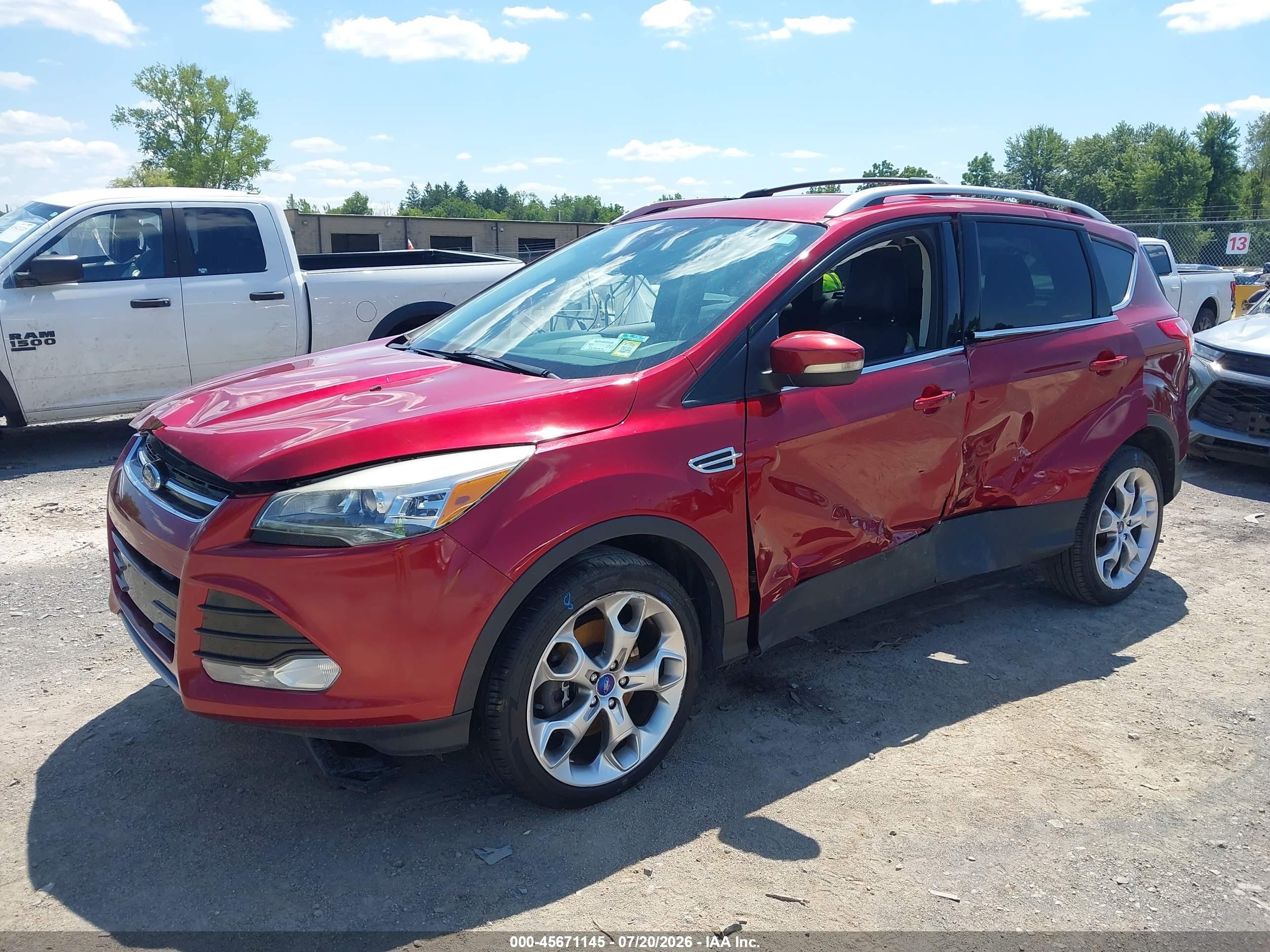 2013 Ford Escape Titanium Red vin: 1FMCU9J90DUB05599