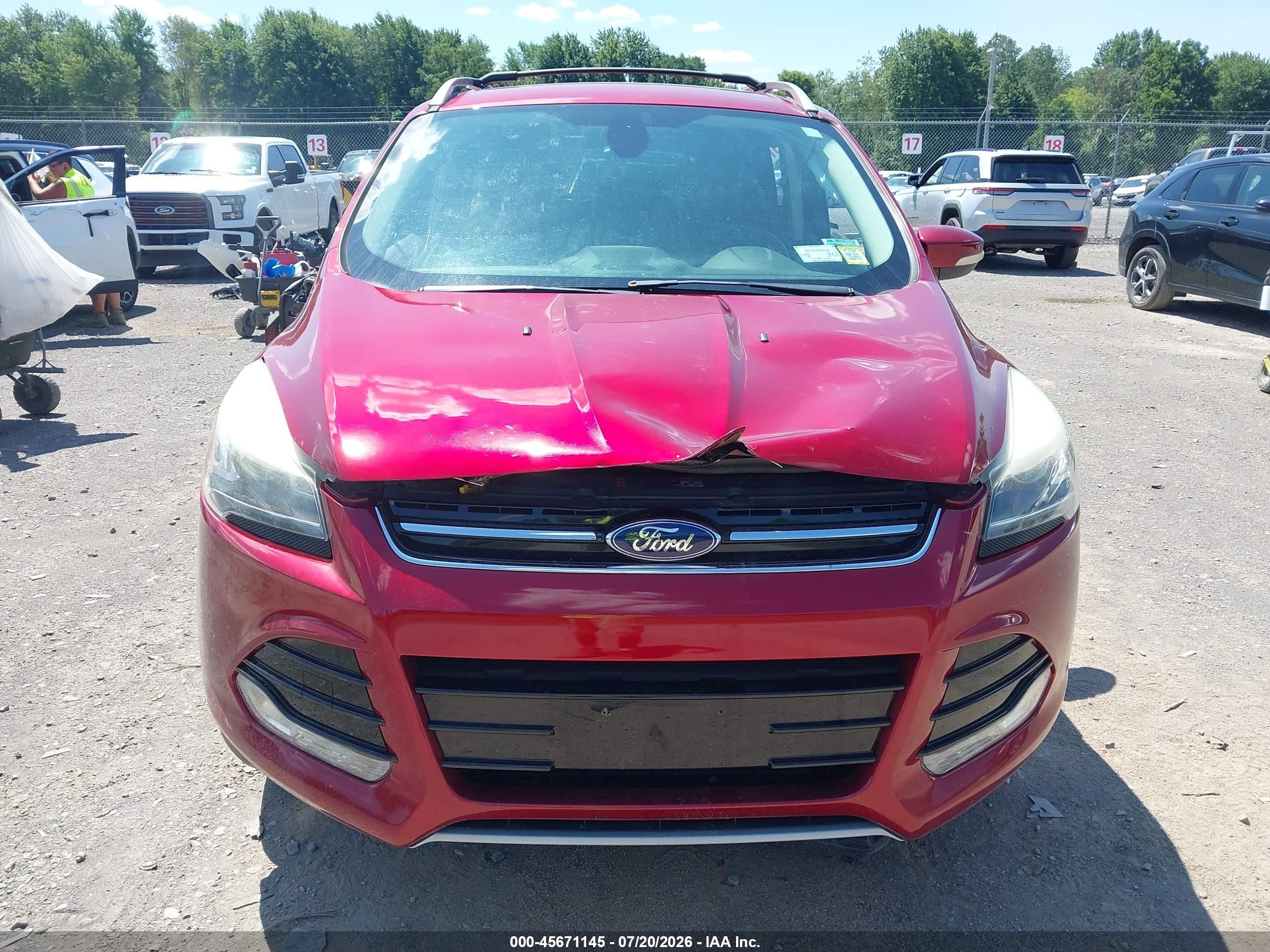 2013 Ford Escape Titanium Red vin: 1FMCU9J90DUB05599