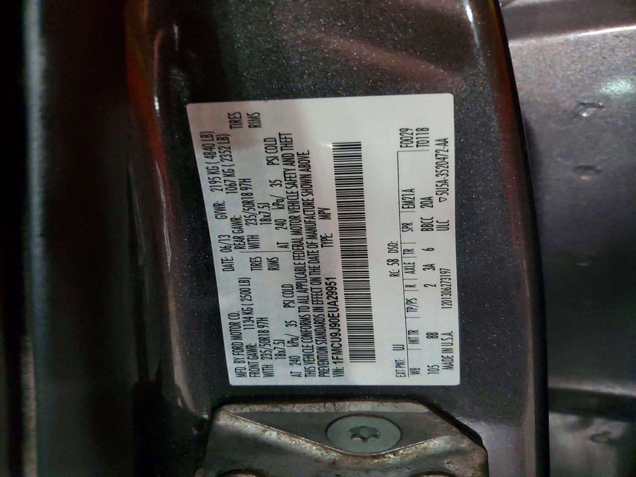 2014 Ford Escape Titanium Gray vin: 1FMCU9J90EUA29951