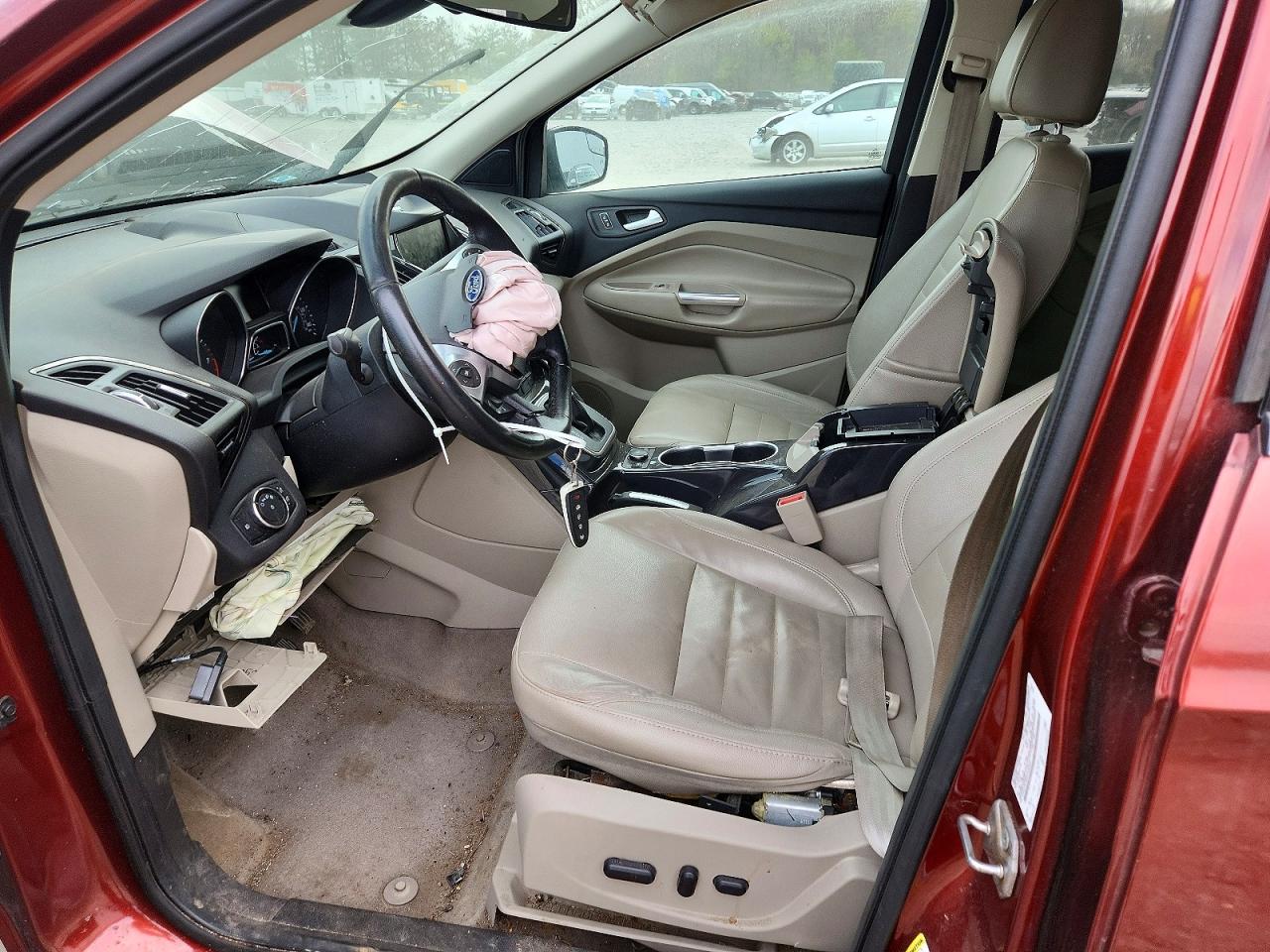 2014 Ford Escape Titanium Red vin: 1FMCU9J90EUA56583