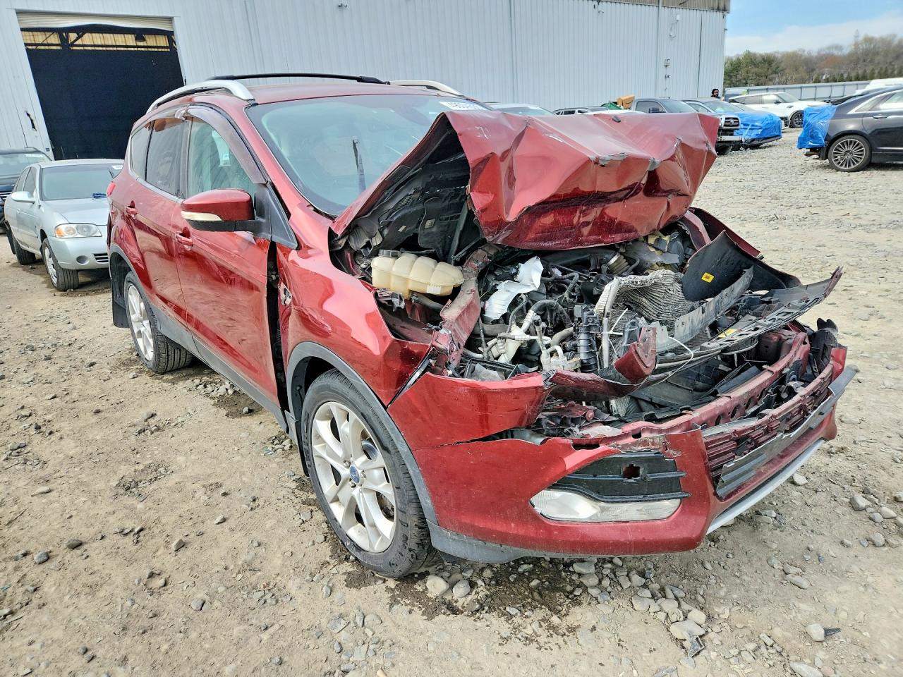 2014 Ford Escape Titanium Red vin: 1FMCU9J90EUA56583