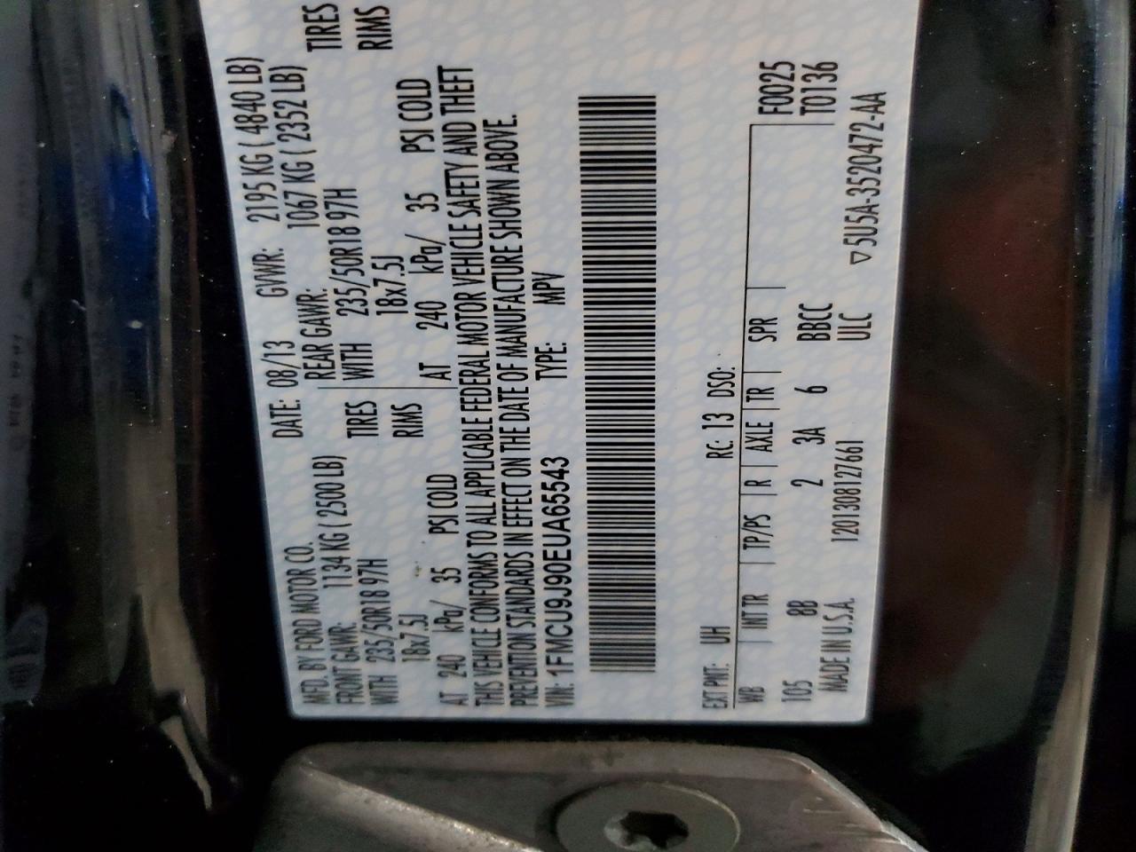 2014 Ford Escape Titanium Black vin: 1FMCU9J90EUA65543
