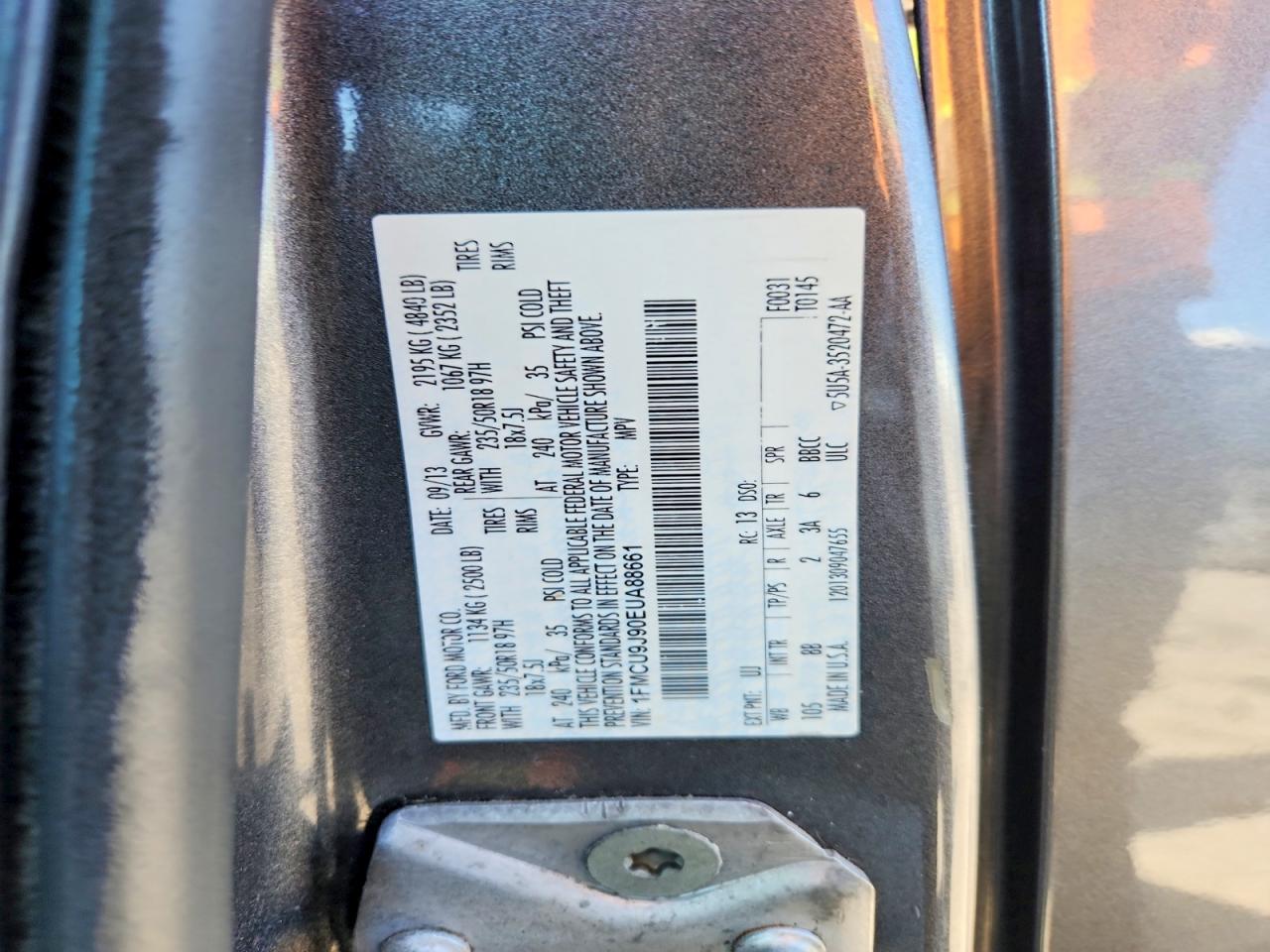 2014 Ford Escape Titanium Gray vin: 1FMCU9J90EUA88661