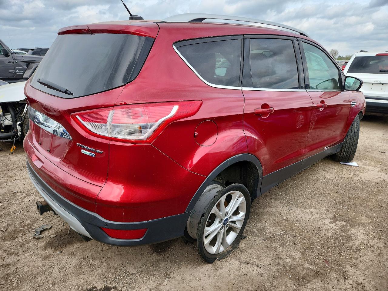 2014 Ford Escape Titanium Red vin: 1FMCU9J90EUA90605