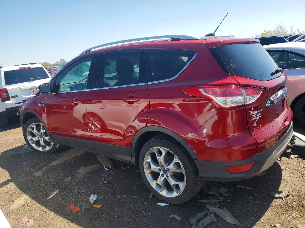 2014 Ford Escape Titanium Red vin: 1FMCU9J90EUA90605