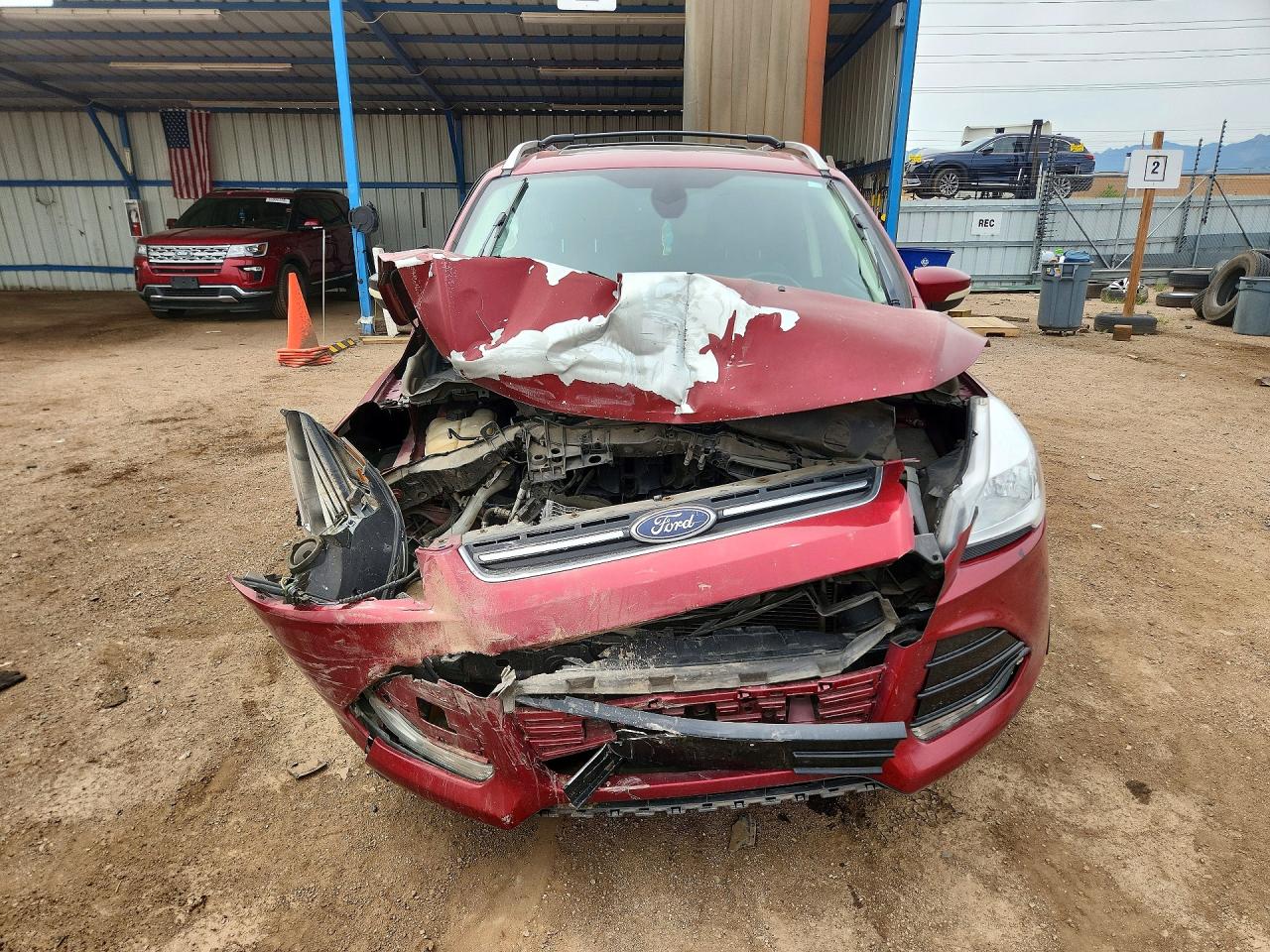 2014 Ford Escape Titanium Red vin: 1FMCU9J90EUC46674