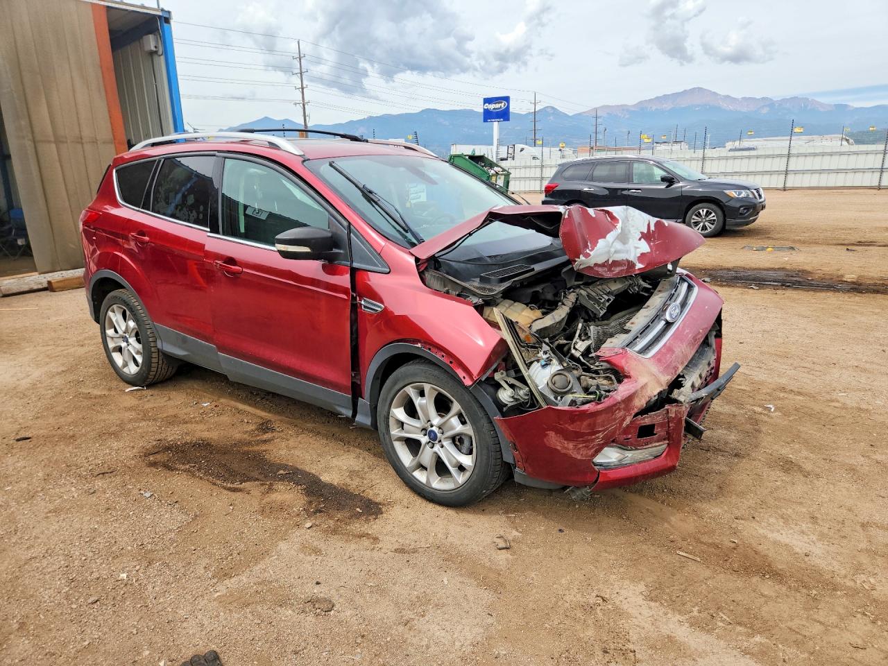 2014 Ford Escape Titanium Red vin: 1FMCU9J90EUC46674