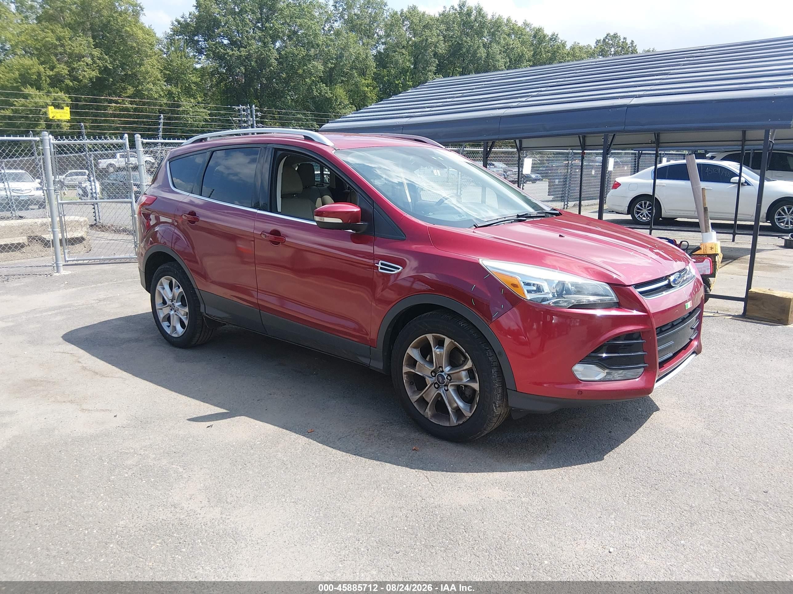 2014 Ford Escape Titanium Red vin: 1FMCU9J90EUC64768
