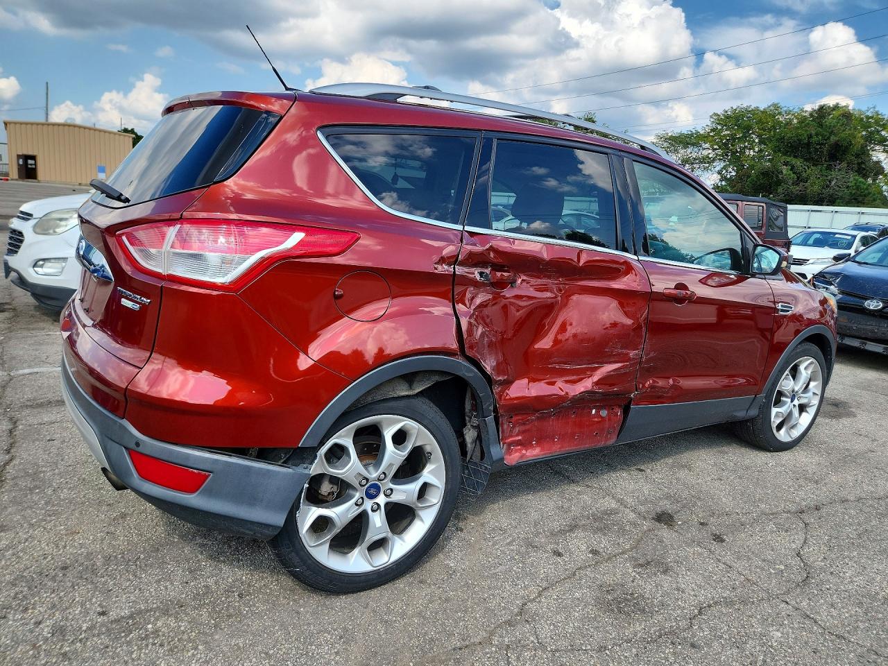 2014 Ford Escape Titanium Orange vin: 1FMCU9J90EUE23580