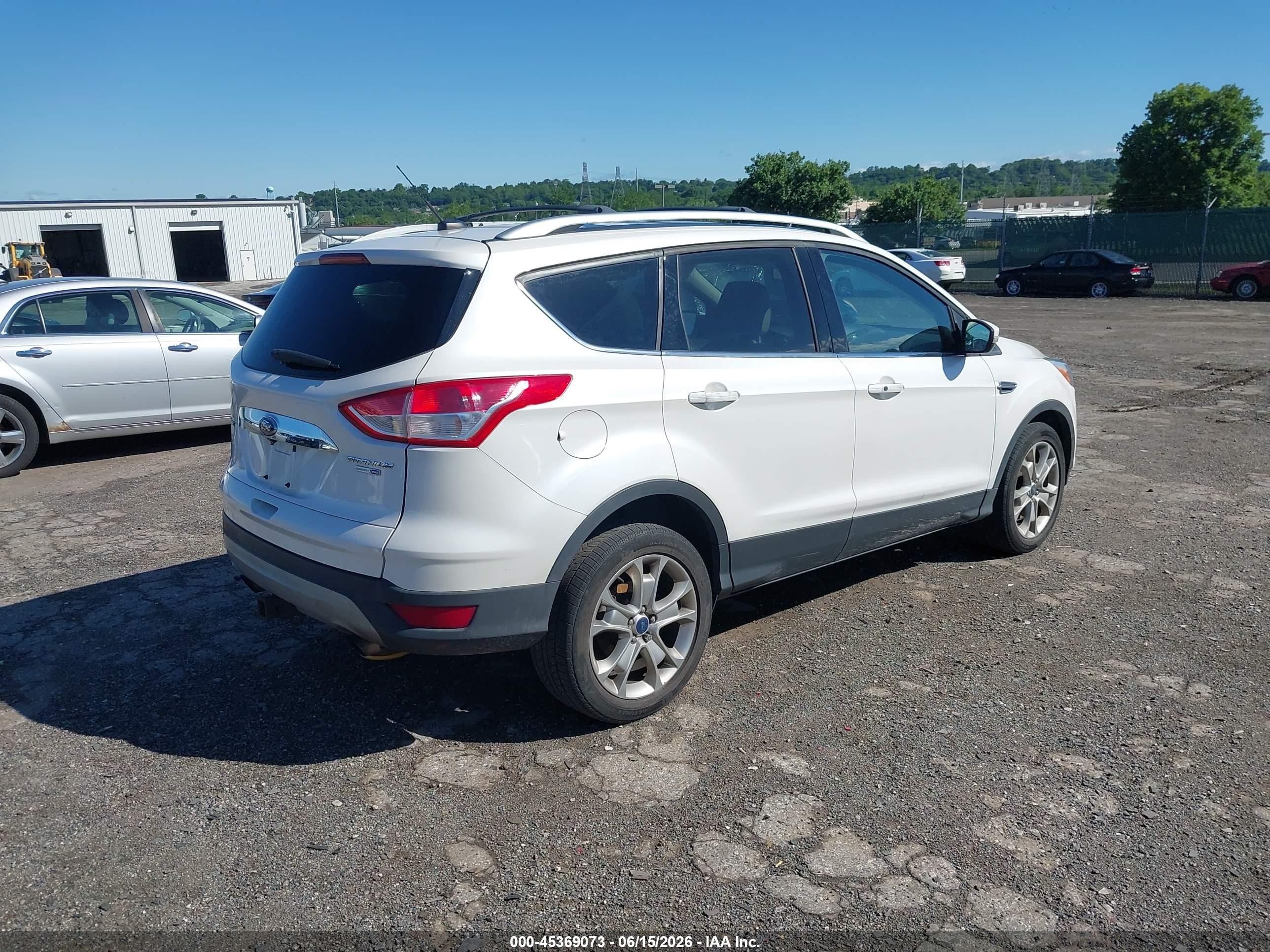 2015 Ford Escape Titanium White vin: 1FMCU9J90FUA98320