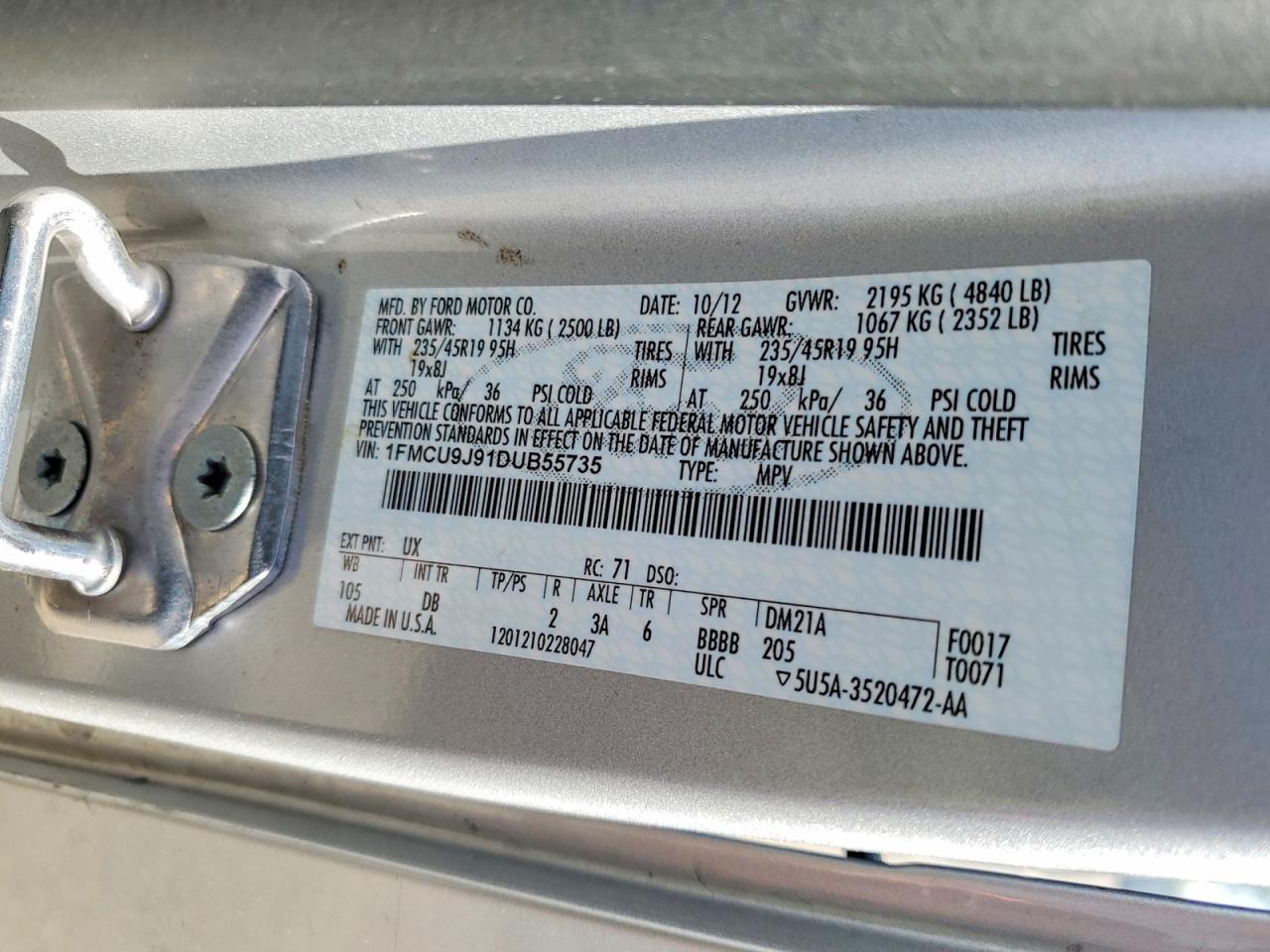 2013 Ford Escape Titanium Silver vin: 1FMCU9J91DUB55735