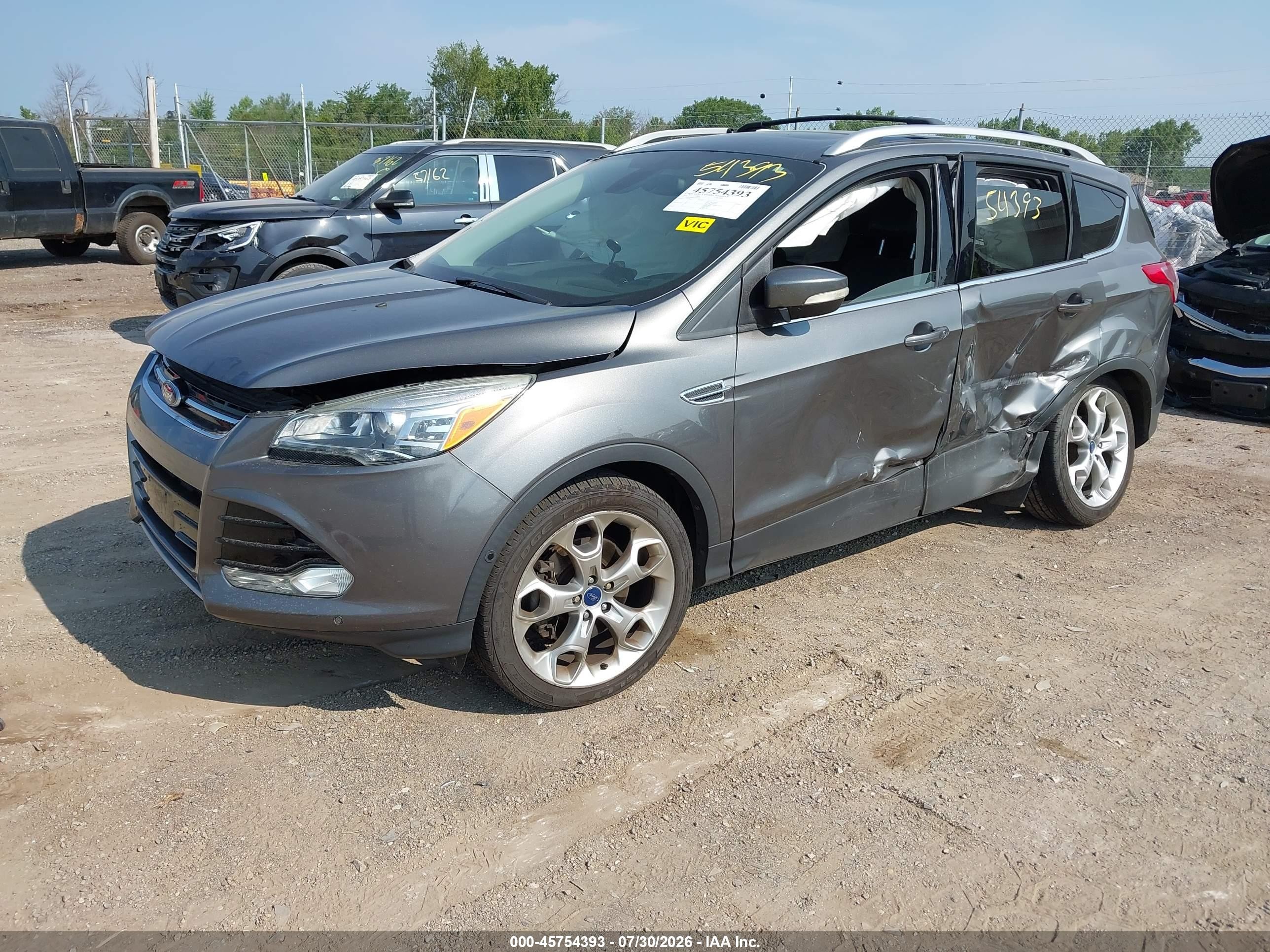 2014 Ford Escape Titanium Серый vin: 1FMCU9J91EUB04494