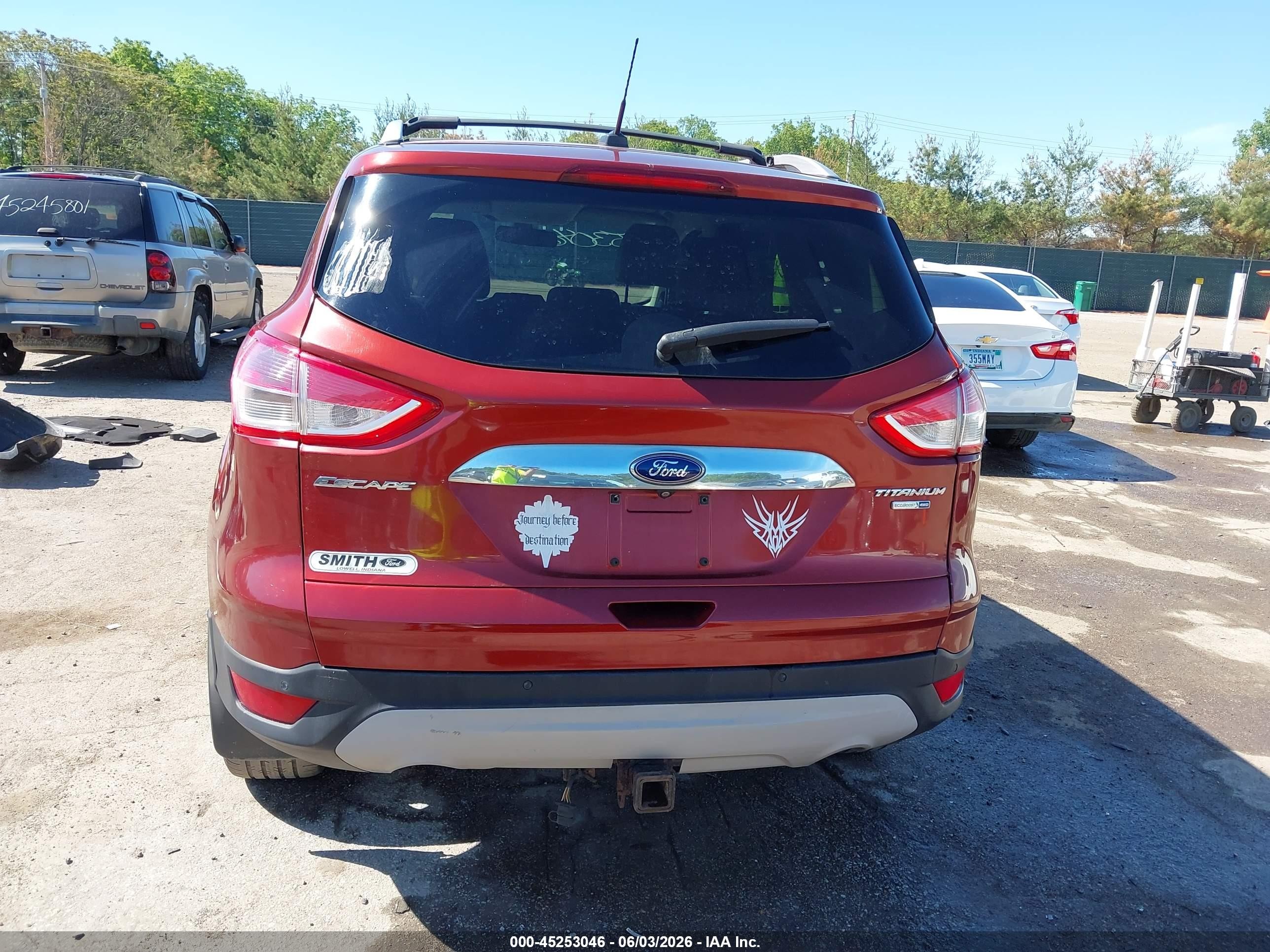 2014 Ford Escape Titanium Red vin: 1FMCU9J91EUB13454