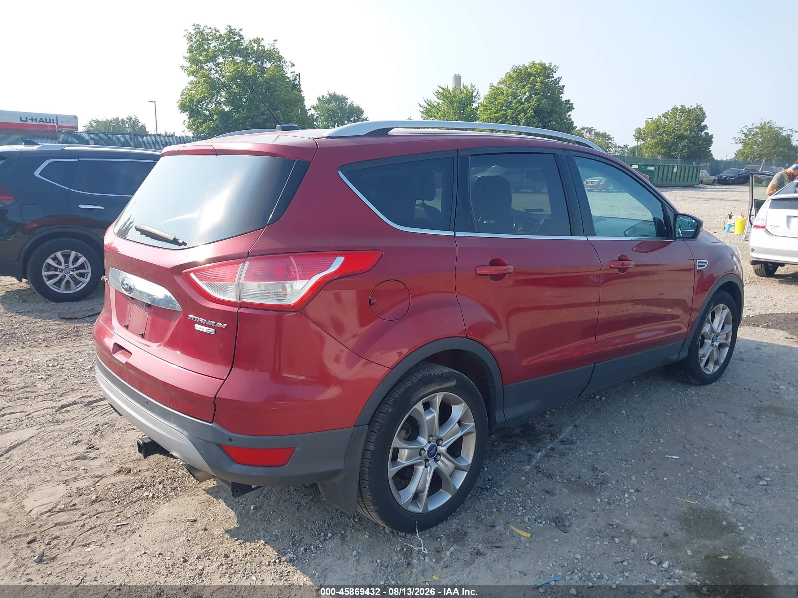 2014 Ford Escape Titanium Red vin: 1FMCU9J91EUB34272
