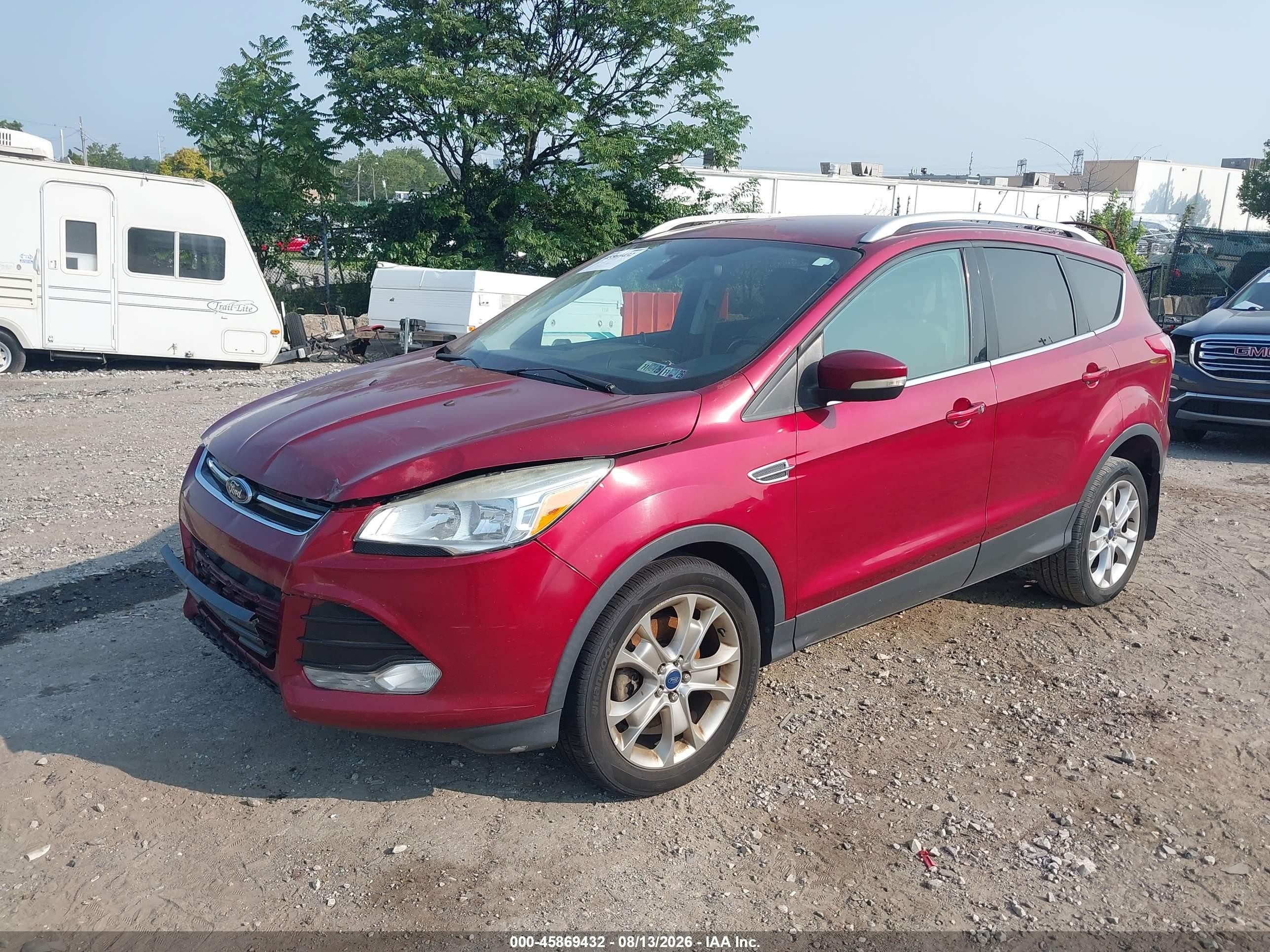 2014 Ford Escape Titanium Red vin: 1FMCU9J91EUB34272
