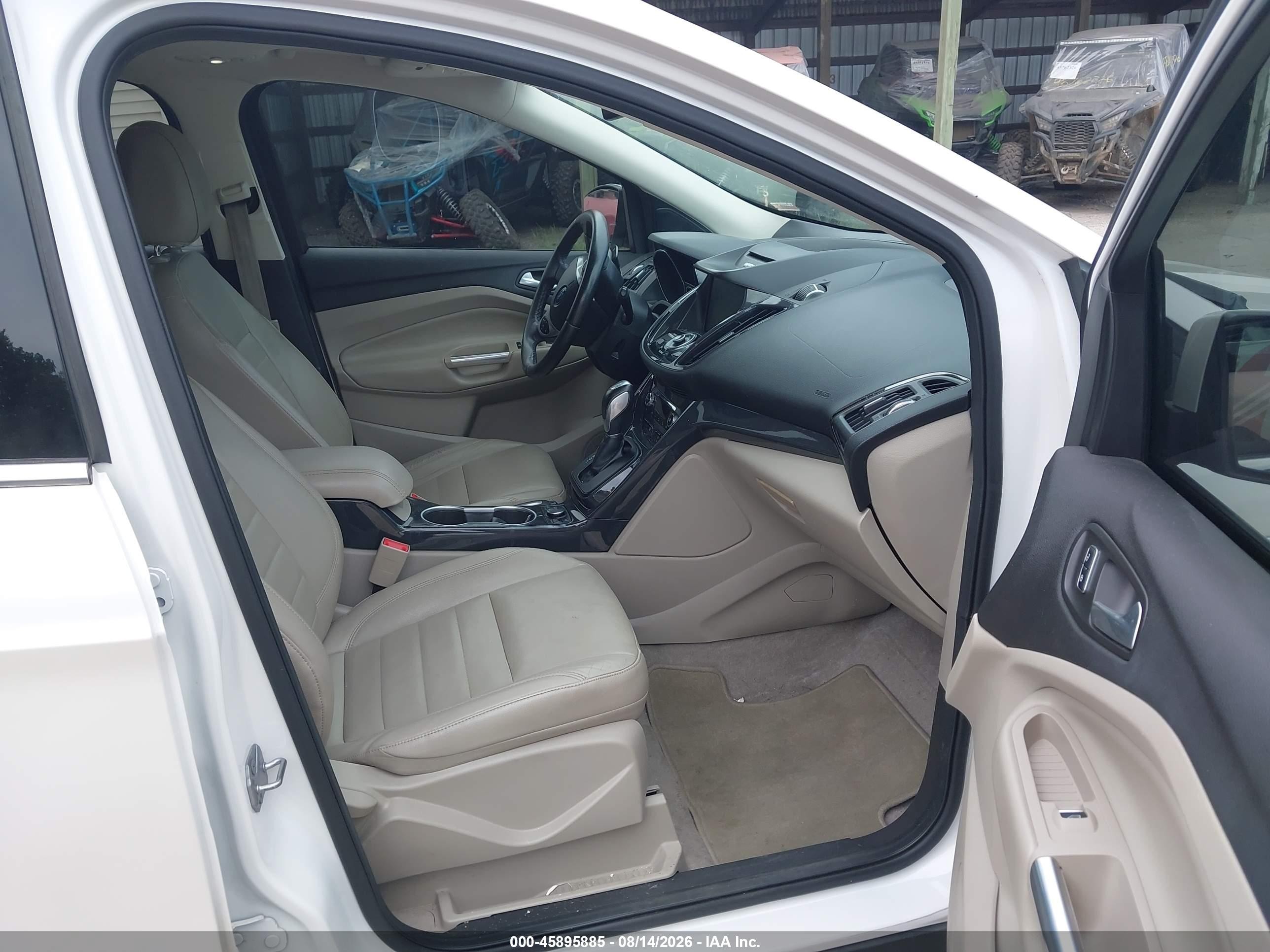 2014 Ford Escape Titanium White vin: 1FMCU9J91EUB98103