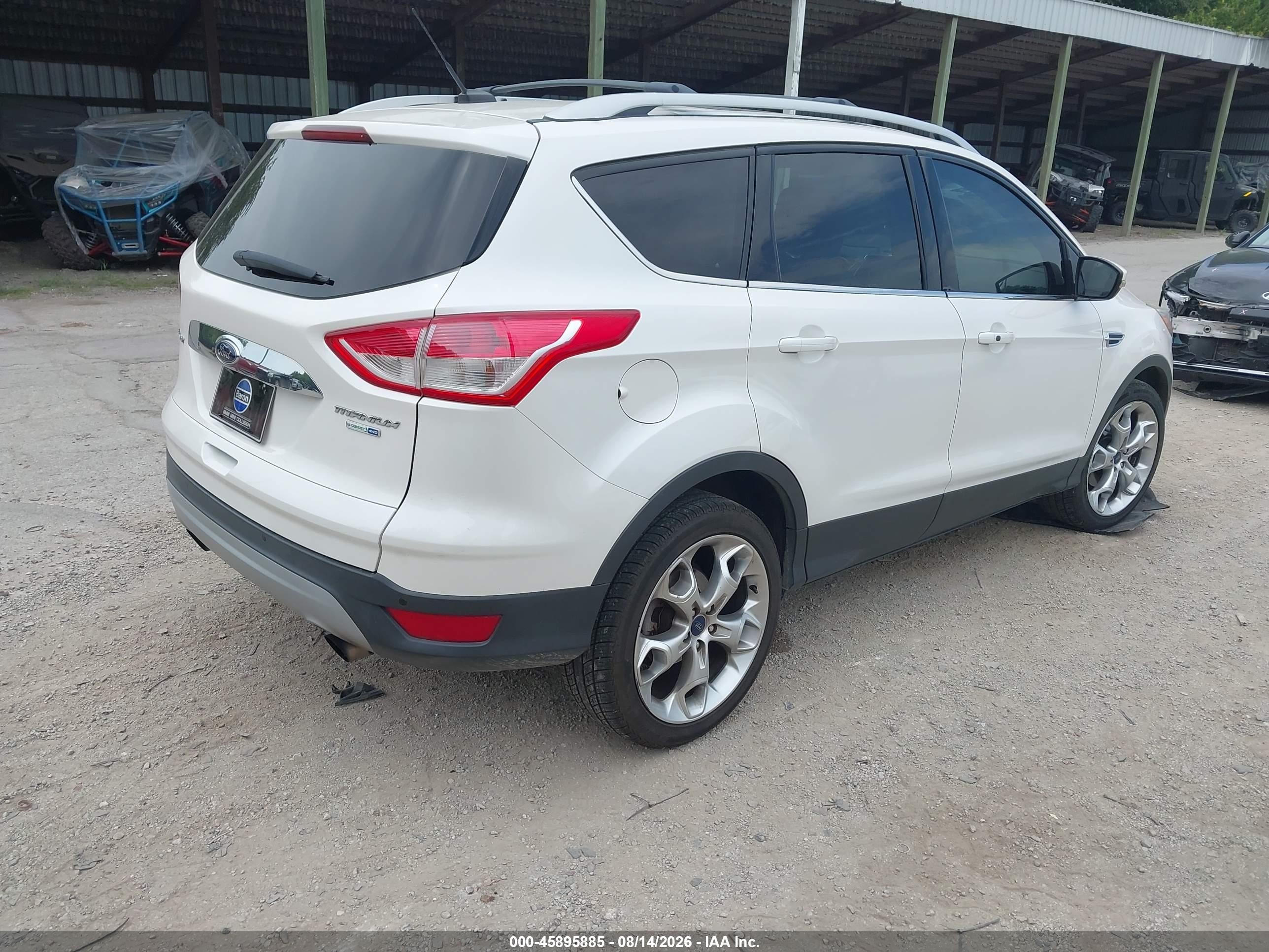 2014 Ford Escape Titanium White vin: 1FMCU9J91EUB98103