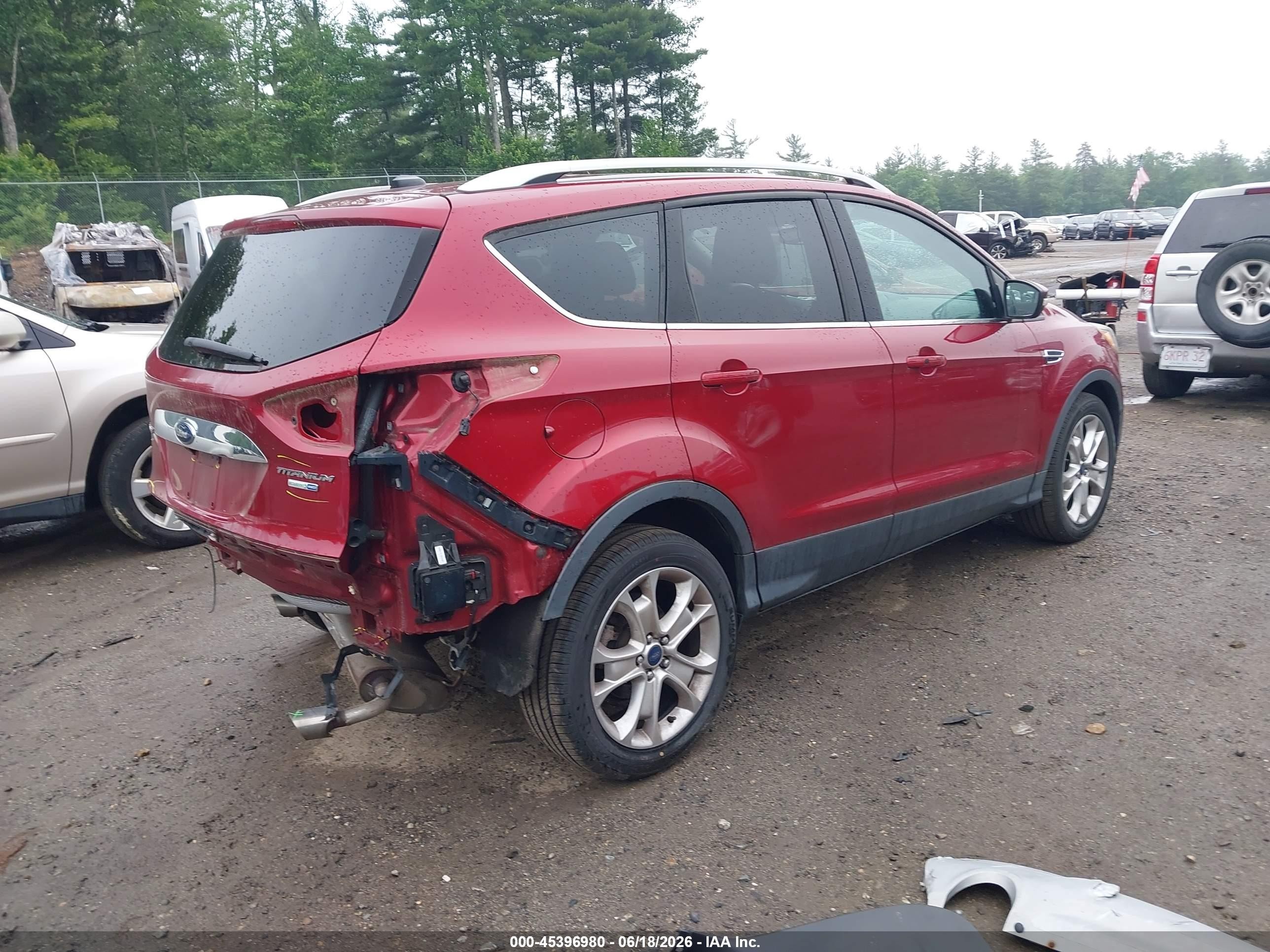 2015 Ford Escape Titanium Red vin: 1FMCU9J91FUC53344