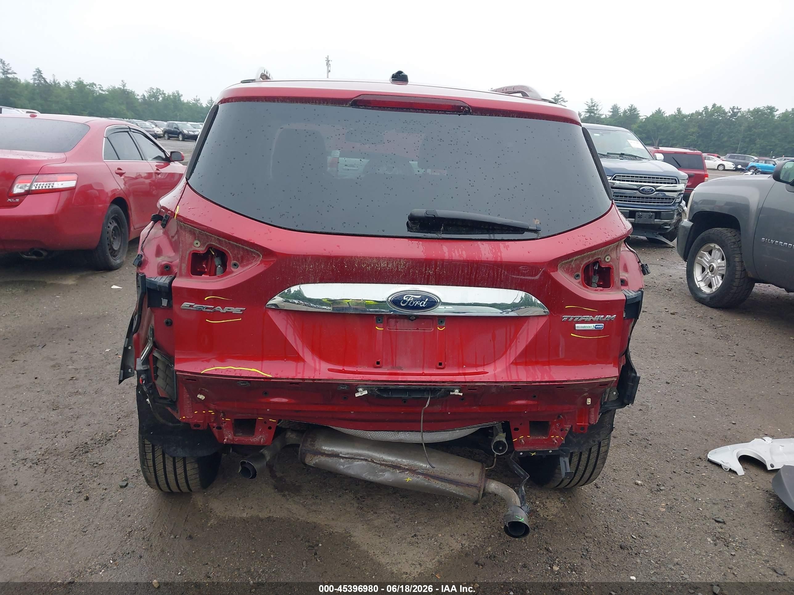 2015 Ford Escape Titanium Red vin: 1FMCU9J91FUC53344