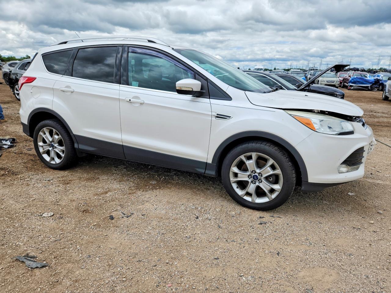 2014 Ford Escape Titanium White vin: 1FMCU9J92EUD63849