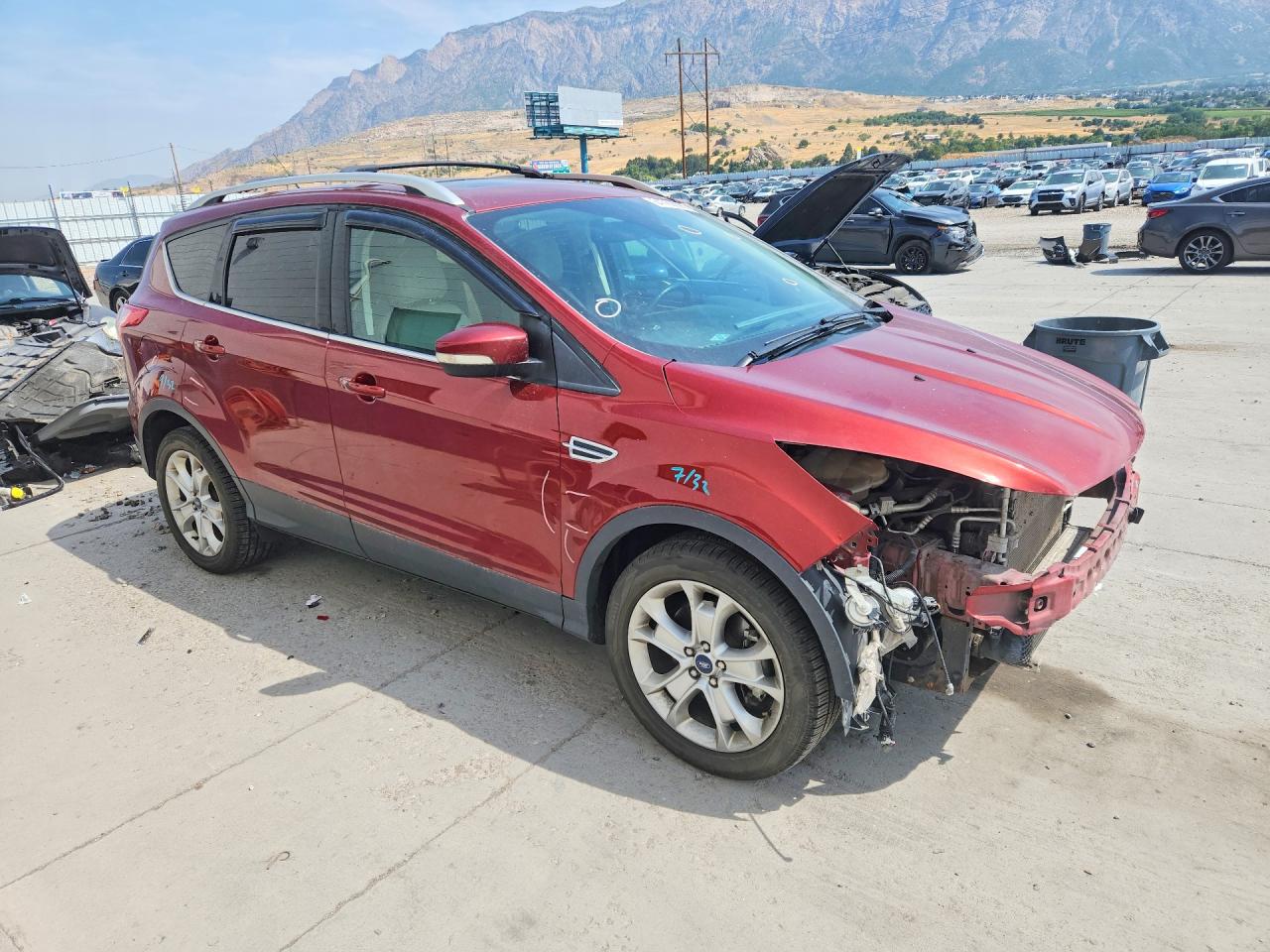 2015 Ford Escape Titanium Red vin: 1FMCU9J92FUC36035