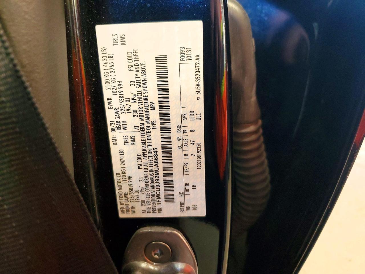 2021 Ford Escape Titanium Black vin: 1FMCU9J92MUA86845