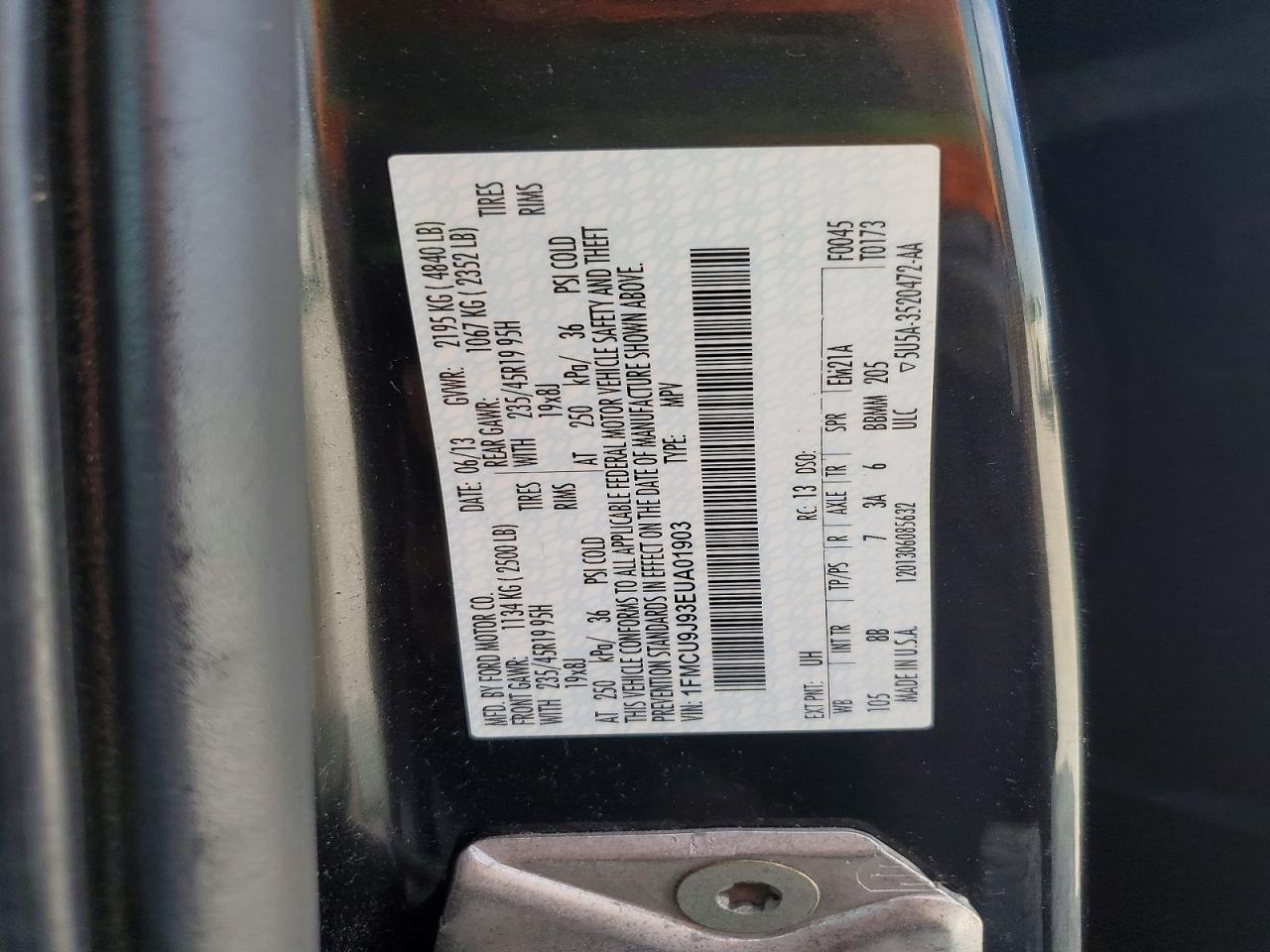 2014 Ford Escape Titanium Black vin: 1FMCU9J93EUA01903