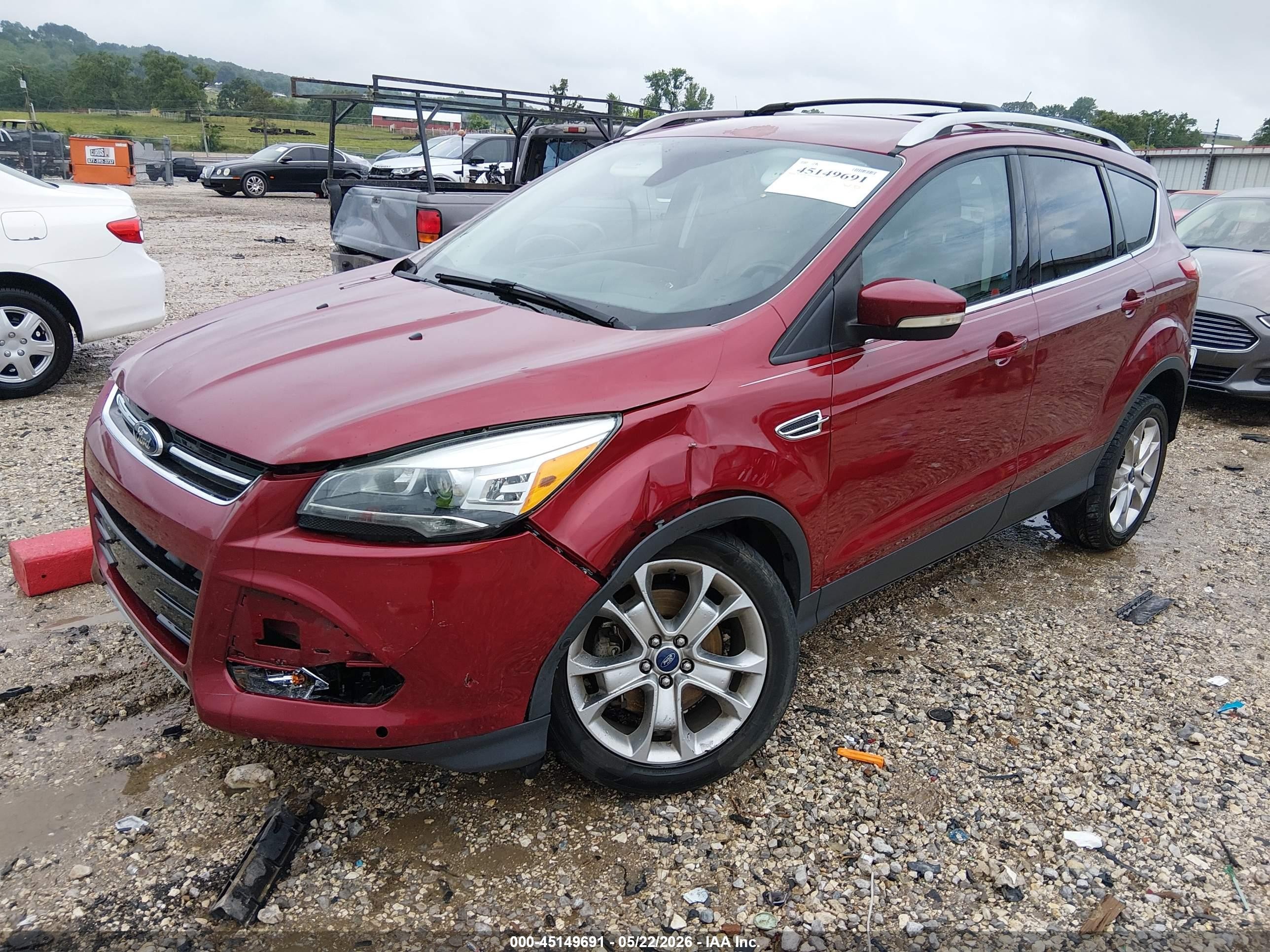 2014 Ford Escape Titanium Red vin: 1FMCU9J93EUB30241