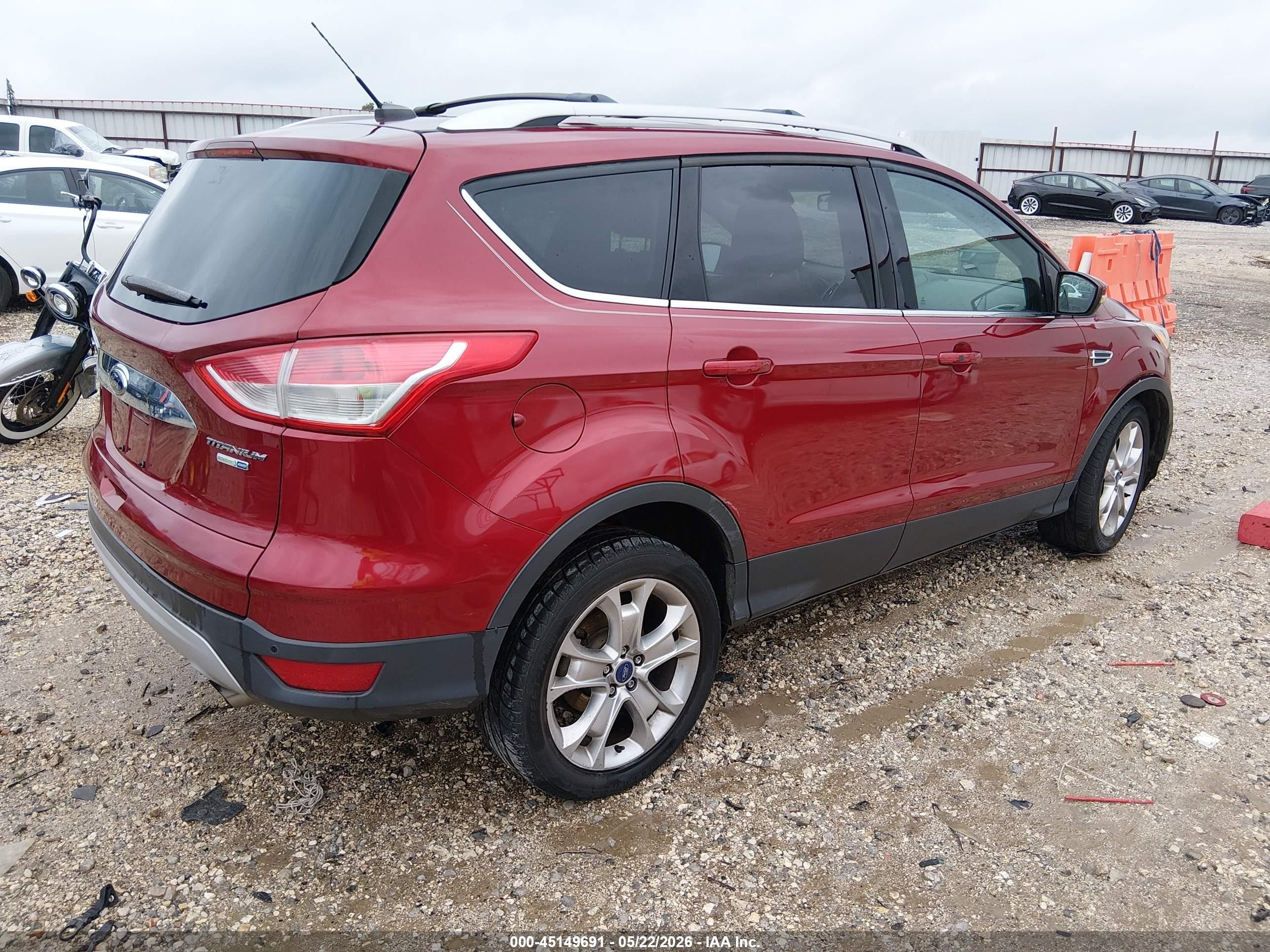 2014 Ford Escape Titanium Red vin: 1FMCU9J93EUB30241