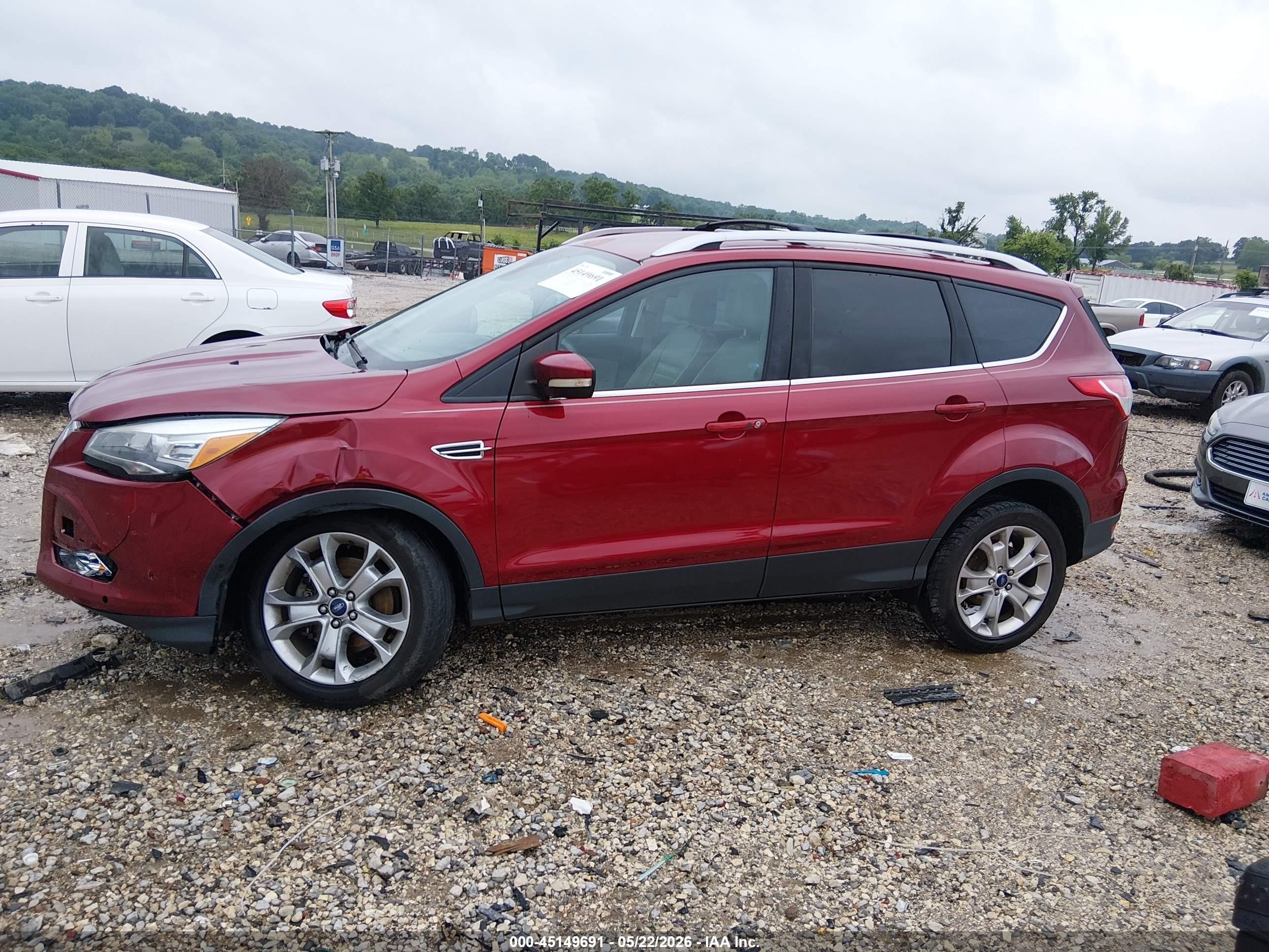 2014 Ford Escape Titanium Red vin: 1FMCU9J93EUB30241