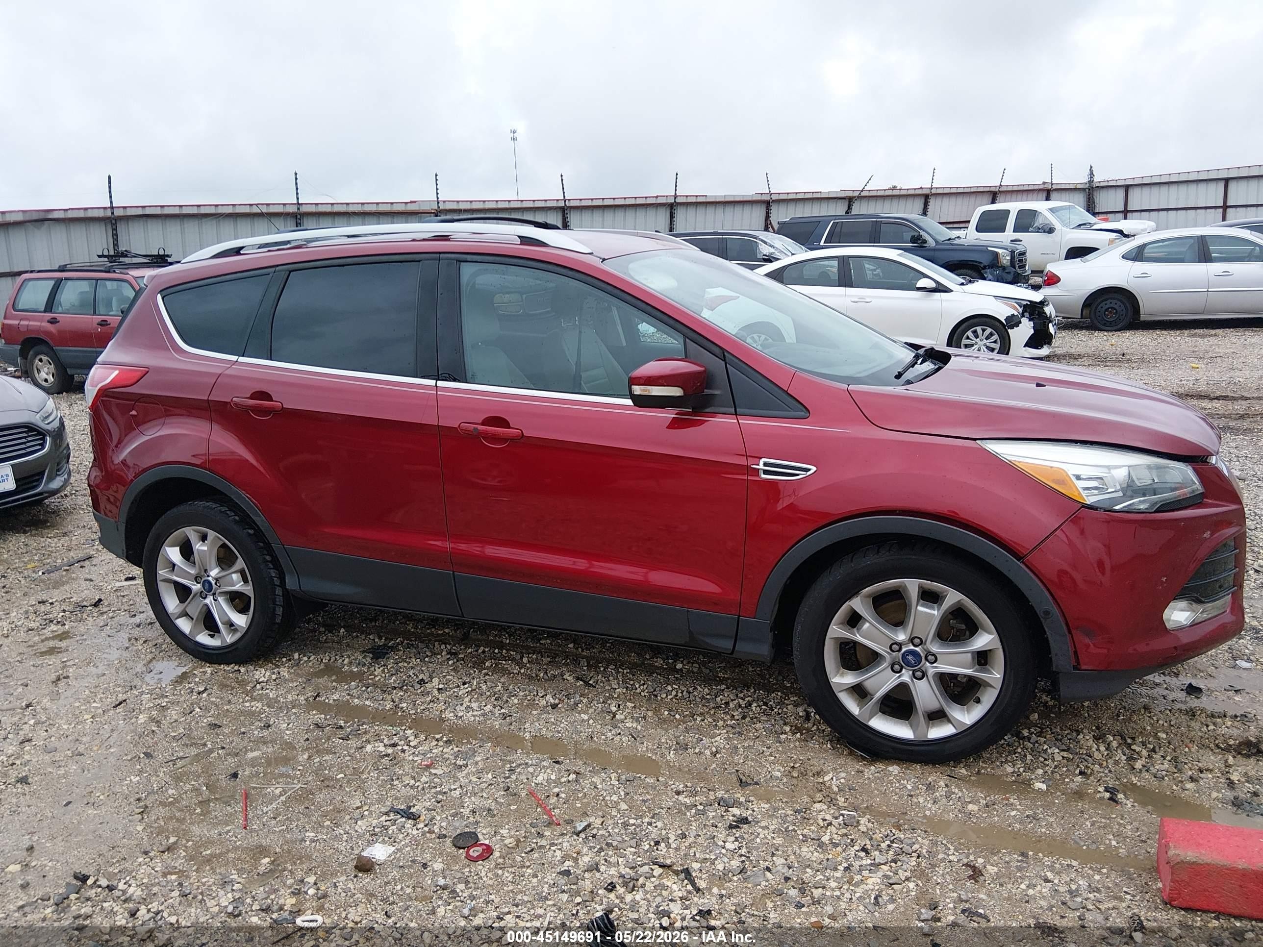 2014 Ford Escape Titanium Red vin: 1FMCU9J93EUB30241