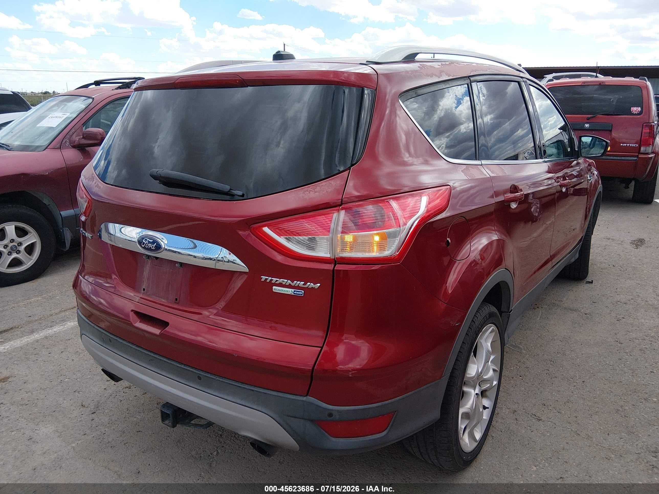 2014 Ford Escape Titanium Red vin: 1FMCU9J93EUB30708