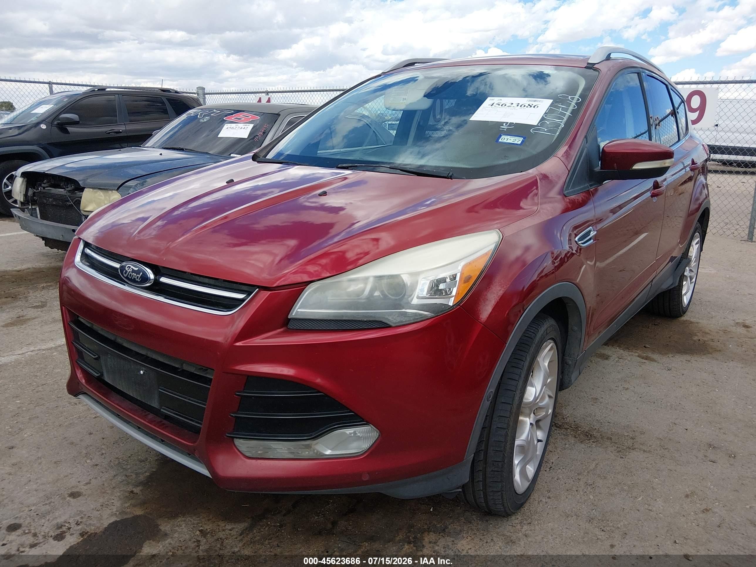 2014 Ford Escape Titanium Red vin: 1FMCU9J93EUB30708
