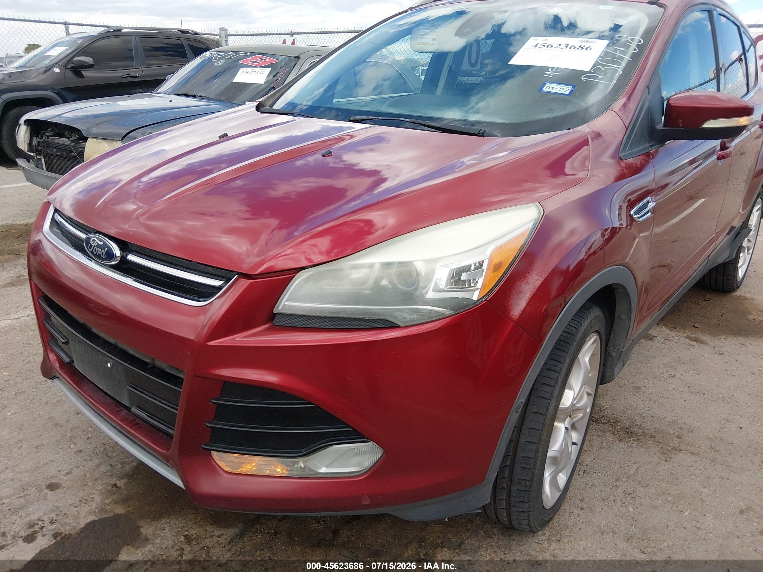 2014 Ford Escape Titanium Red vin: 1FMCU9J93EUB30708