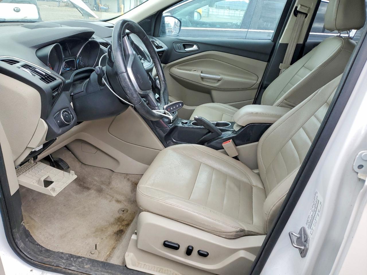 2014 Ford Escape Titanium White vin: 1FMCU9J93EUB72344