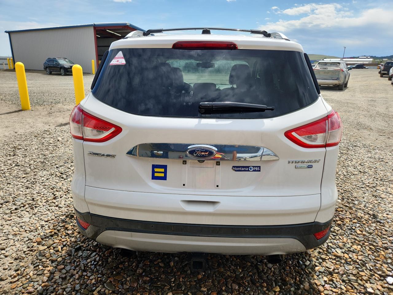 2014 Ford Escape Titanium White vin: 1FMCU9J93EUB72344 Damage: Lift Gate, De-Identify, Removal Required