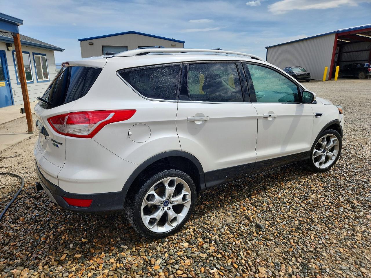 2014 Ford Escape Titanium White vin: 1FMCU9J93EUB72344