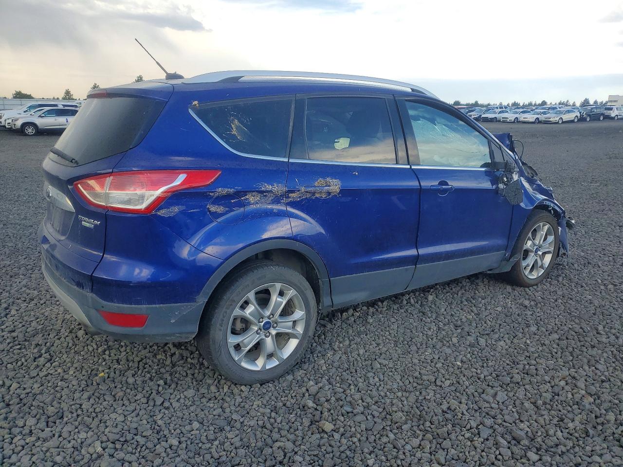 2014 Ford Escape Titanium Синий vin: 1FMCU9J93EUD60717