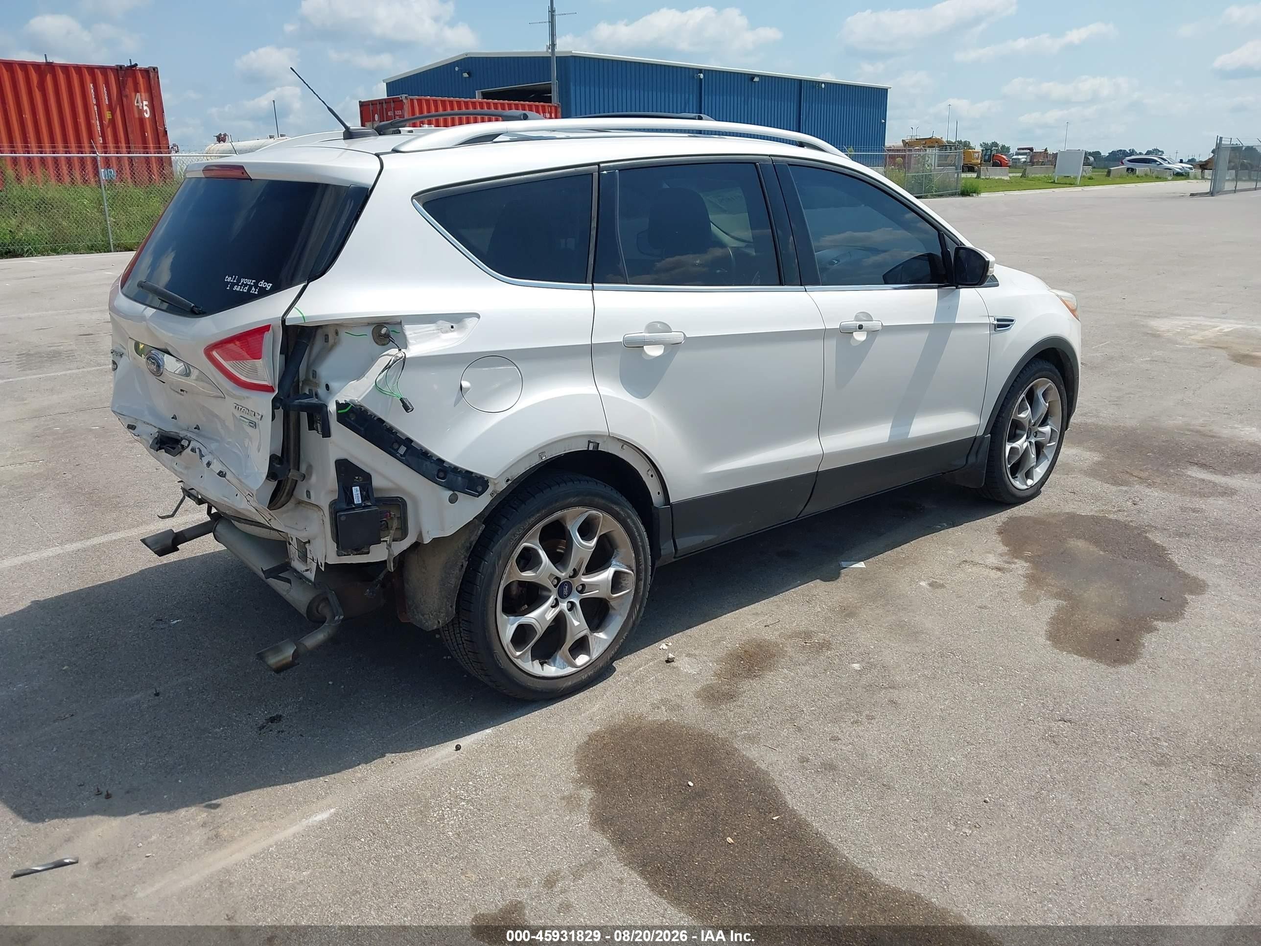 2014 Ford Escape Titanium White vin: 1FMCU9J93EUD80076
