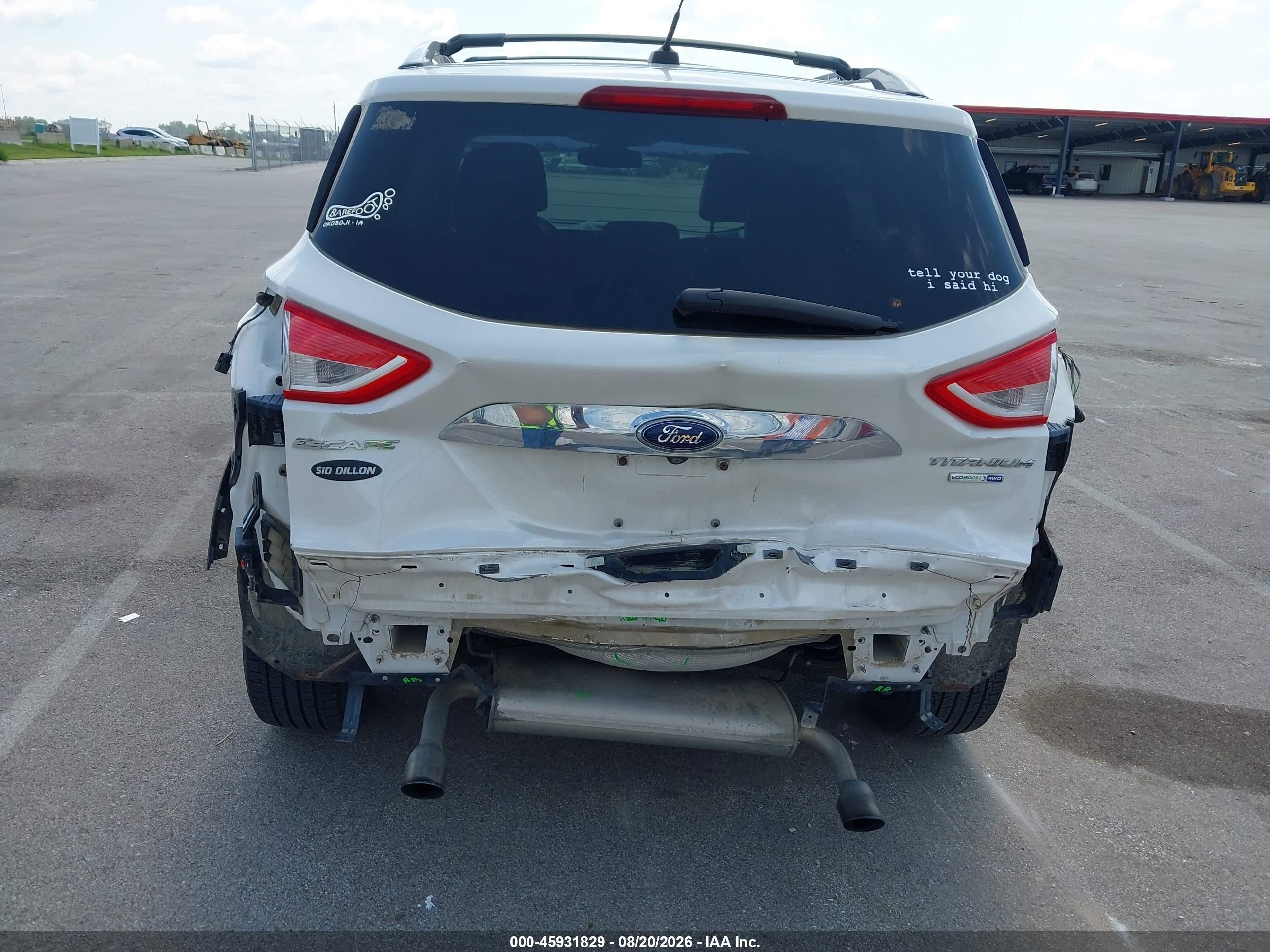 2014 Ford Escape Titanium White vin: 1FMCU9J93EUD80076