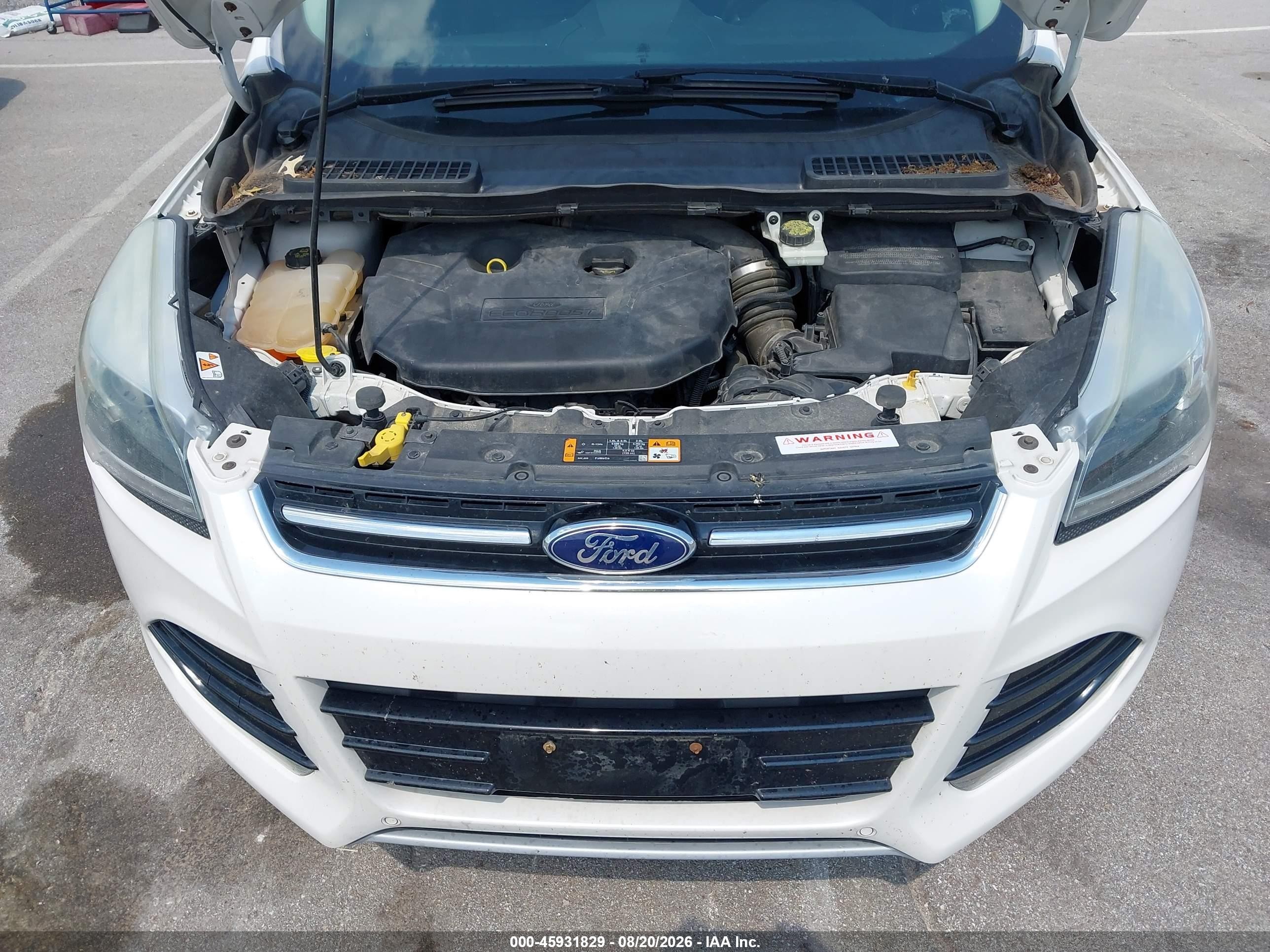 2014 Ford Escape Titanium White vin: 1FMCU9J93EUD80076