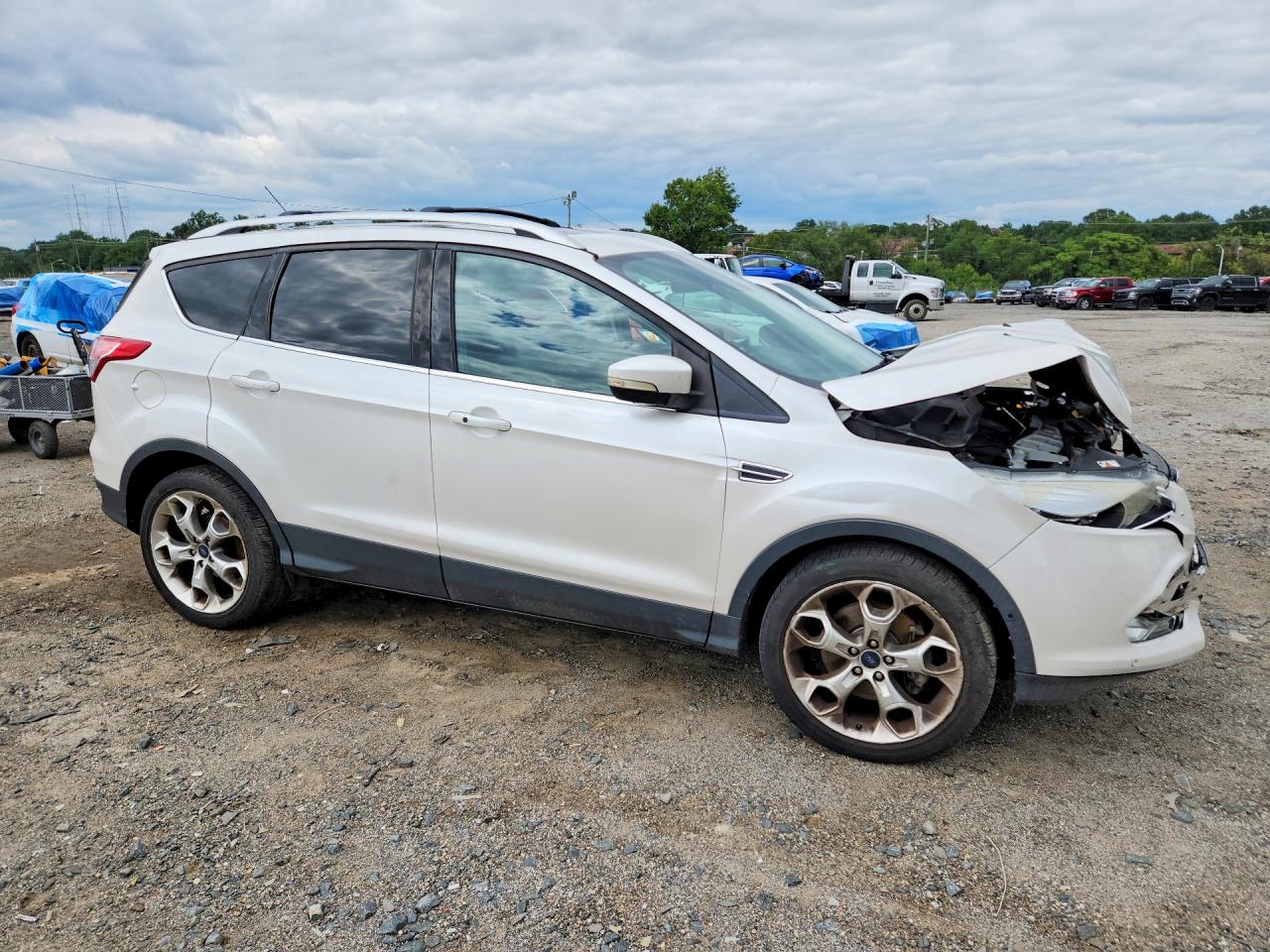 2015 Ford Escape Titanium White vin: 1FMCU9J93FUB29169