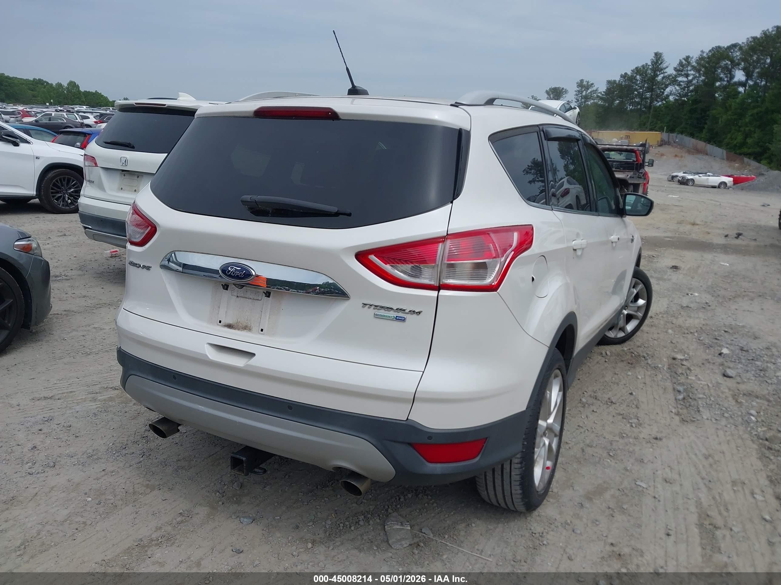 2015 Ford Escape Titanium White vin: 1FMCU9J93FUC67228