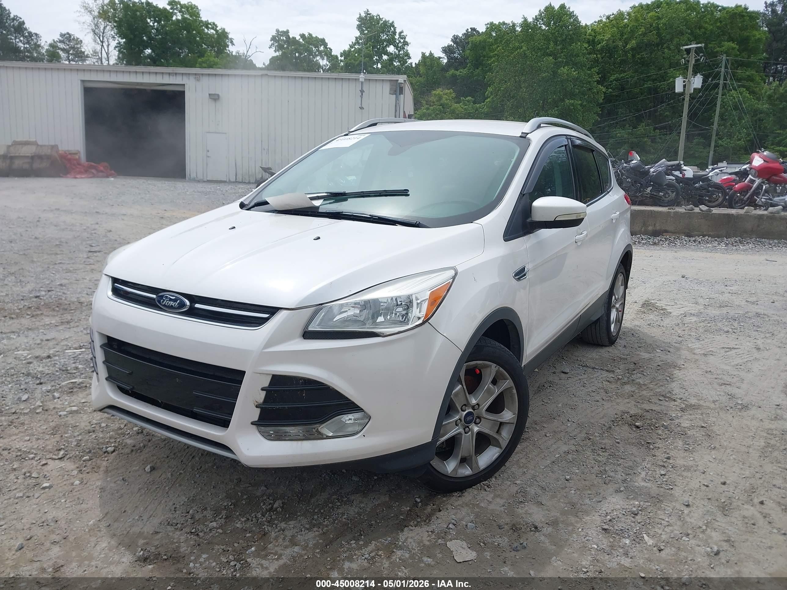 2015 Ford Escape Titanium White vin: 1FMCU9J93FUC67228