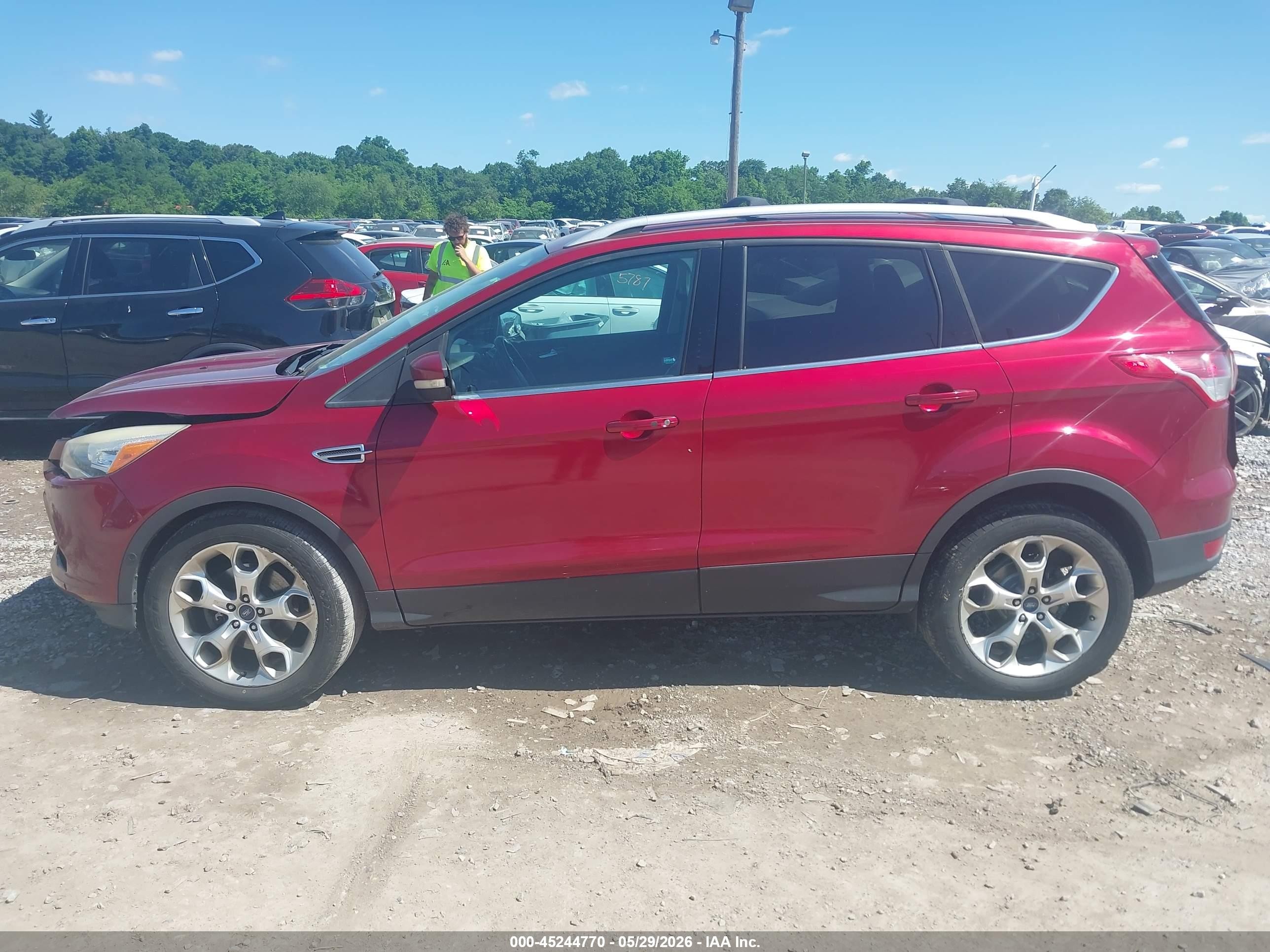 2013 Ford Escape Titanium Red vin: 1FMCU9J94DUA70064