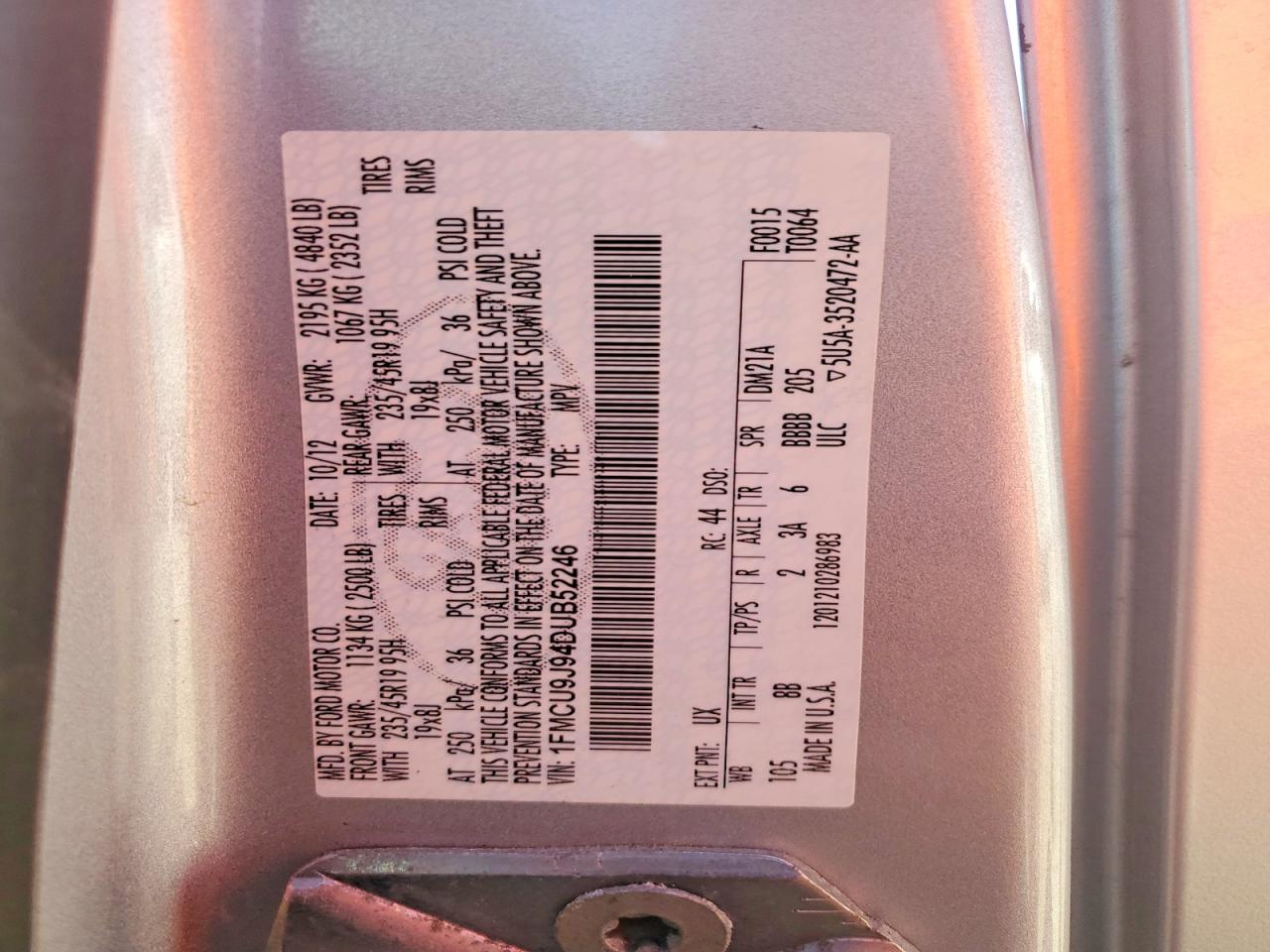 2013 Ford Escape Titanium Silver vin: 1FMCU9J94DUB52246