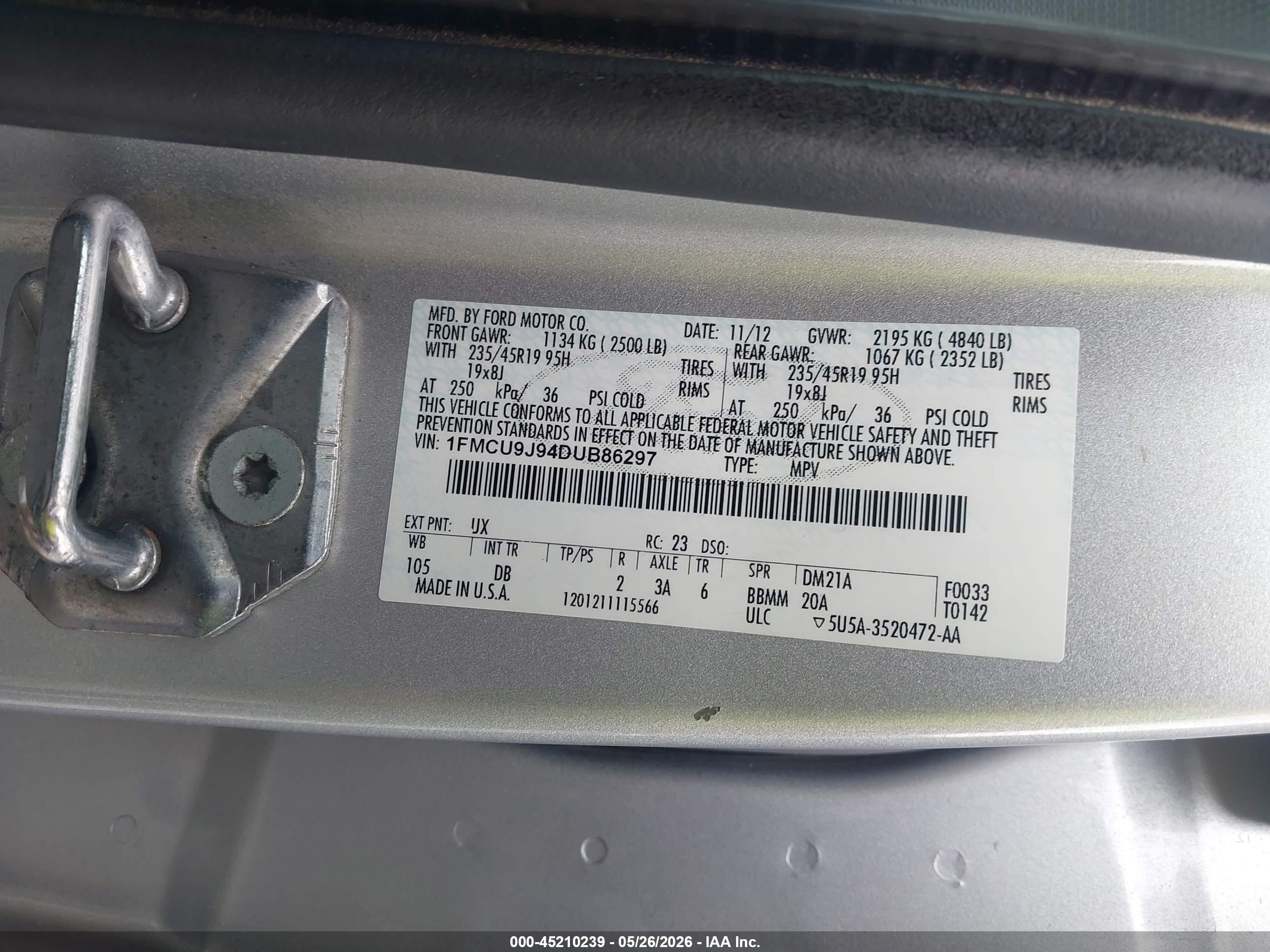 2013 Ford Escape Titanium Silver vin: 1FMCU9J94DUB86297