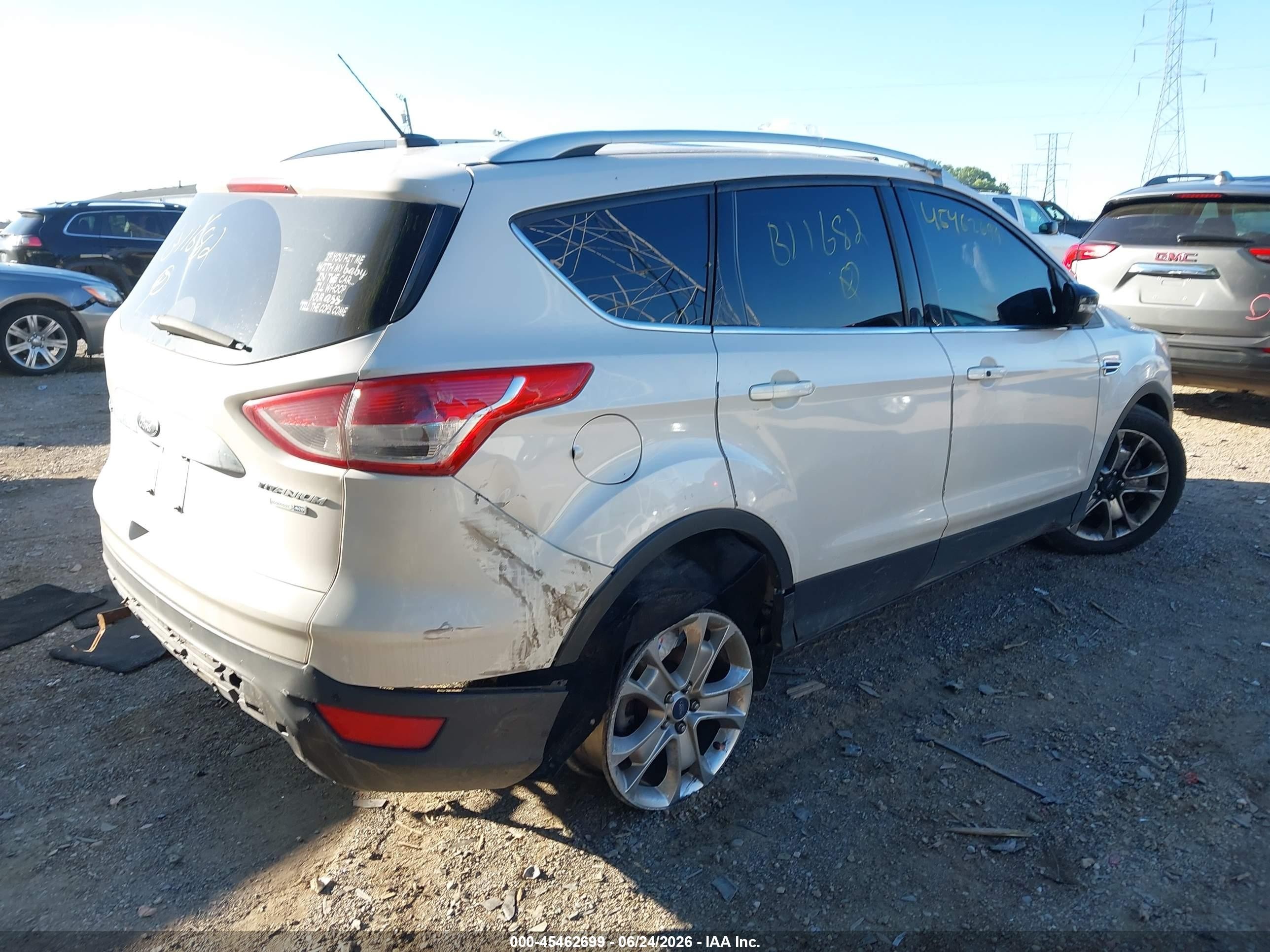 2014 Ford Escape Titanium Белый vin: 1FMCU9J94EUB11682